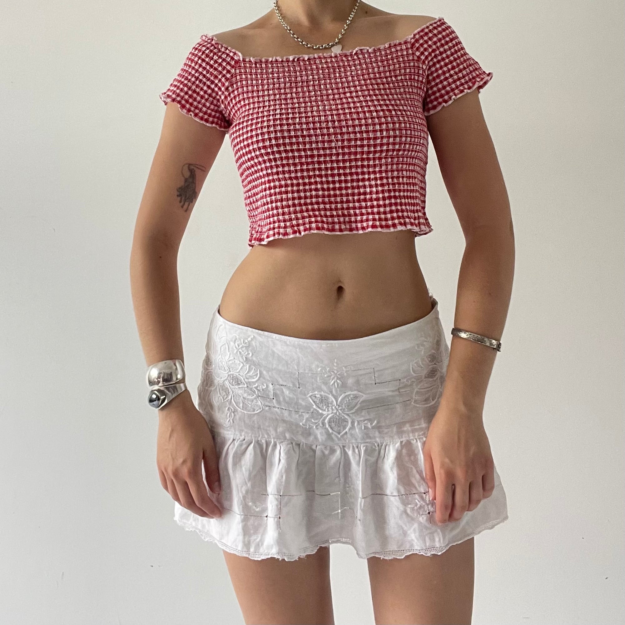 Max Gingham Ruched Top | 6-8