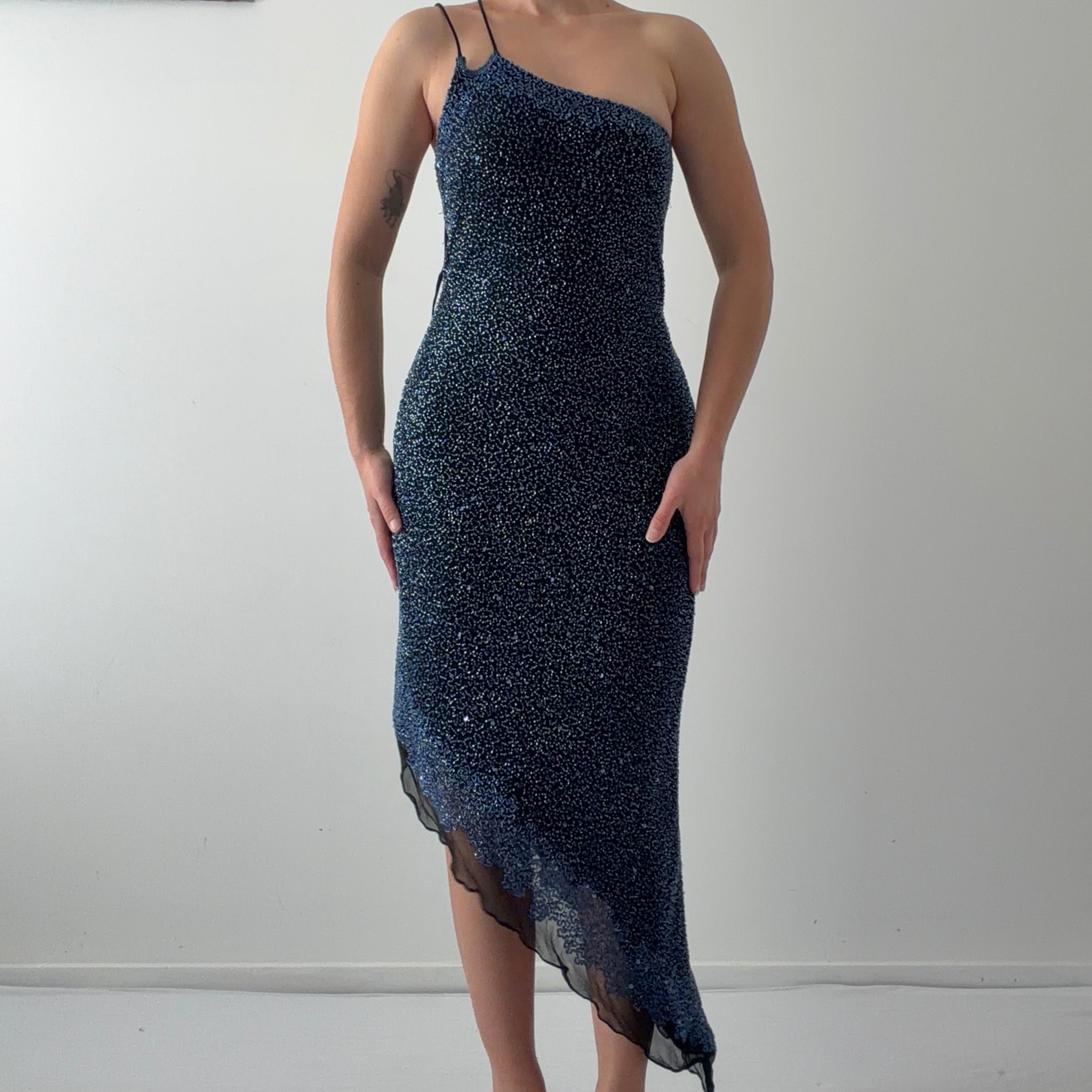 Scala Silk Asymmetric Dress | L