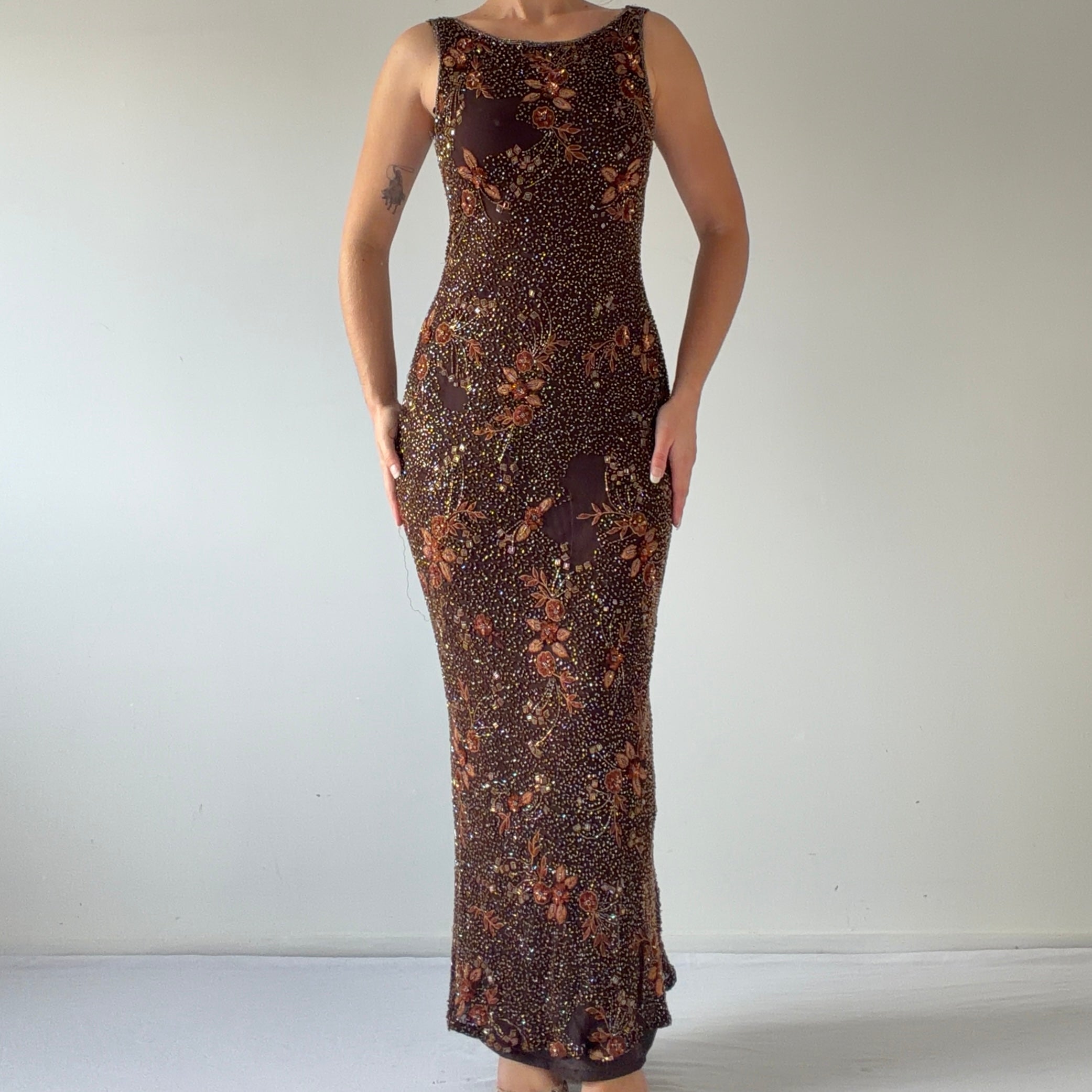 Sténay Silk Beaded Boat Dress | 6-8