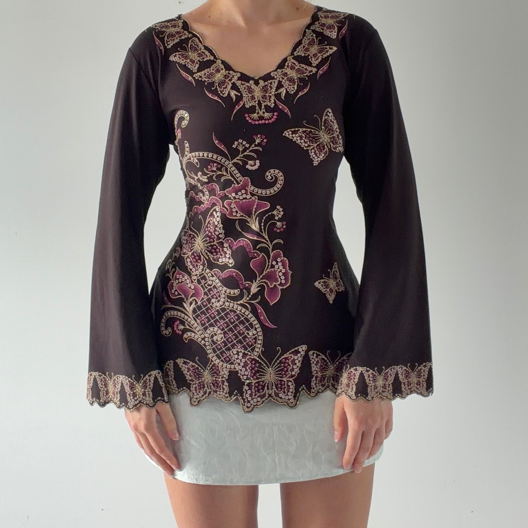 Butterfly Bell Sleeve Top | 14-16