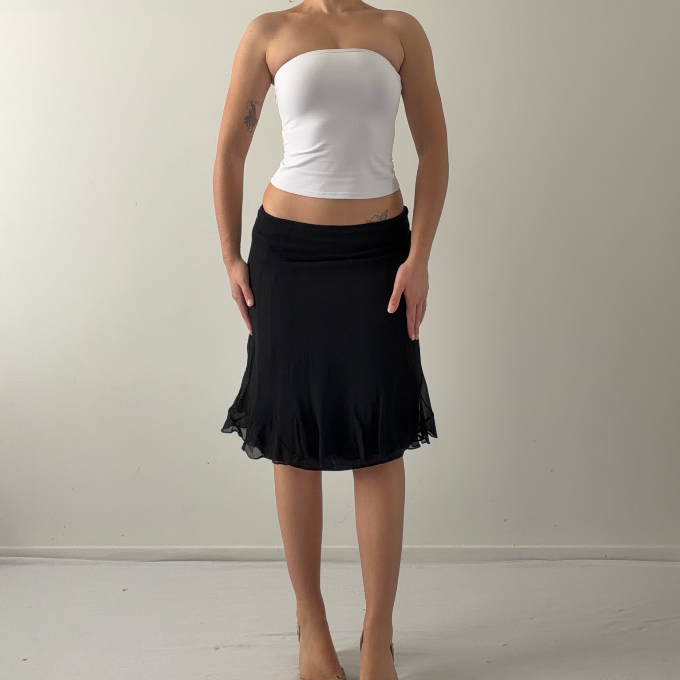 Antonio Melani Silk Midi Skirt | XS