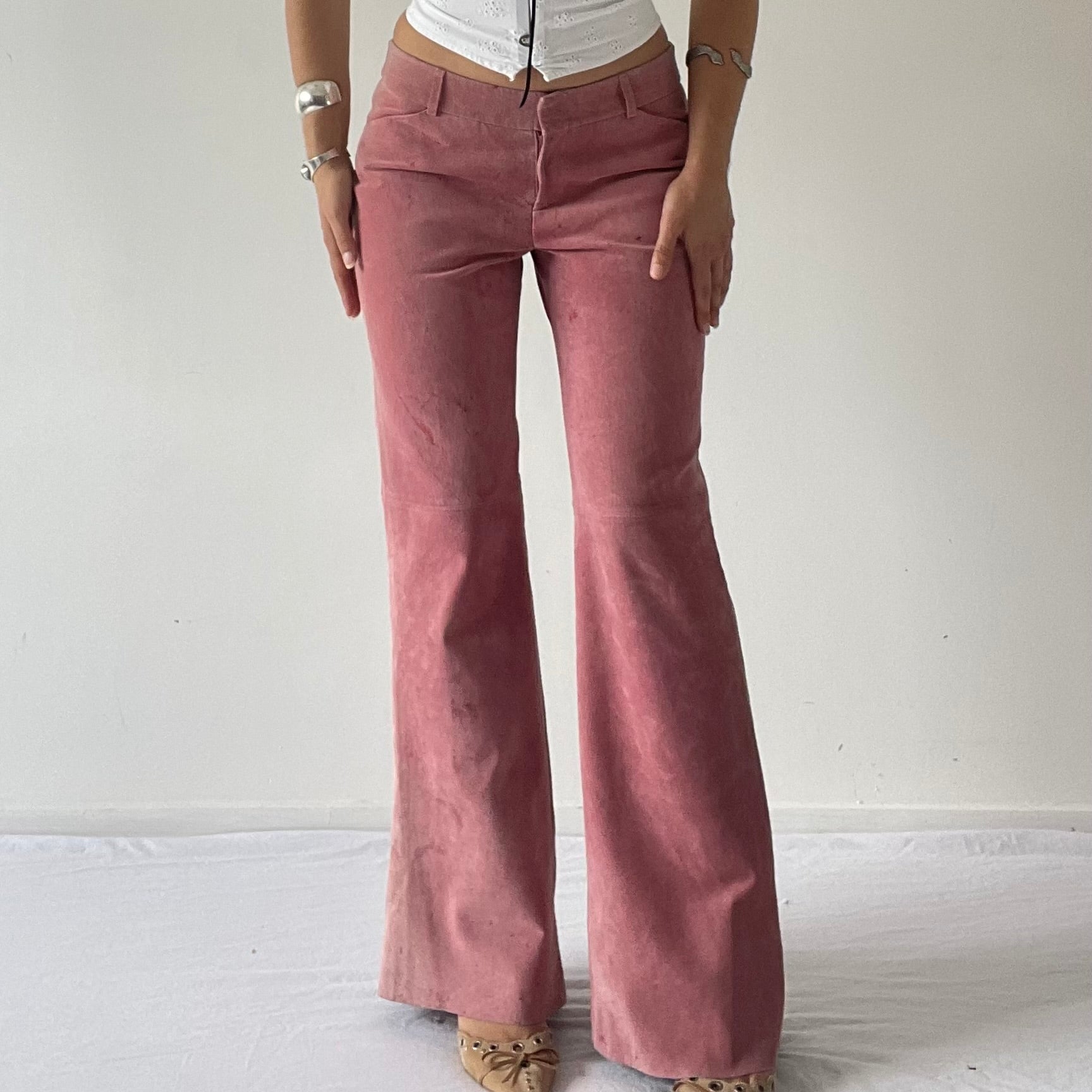 Moda International Suede Low Rise Flares | XS
