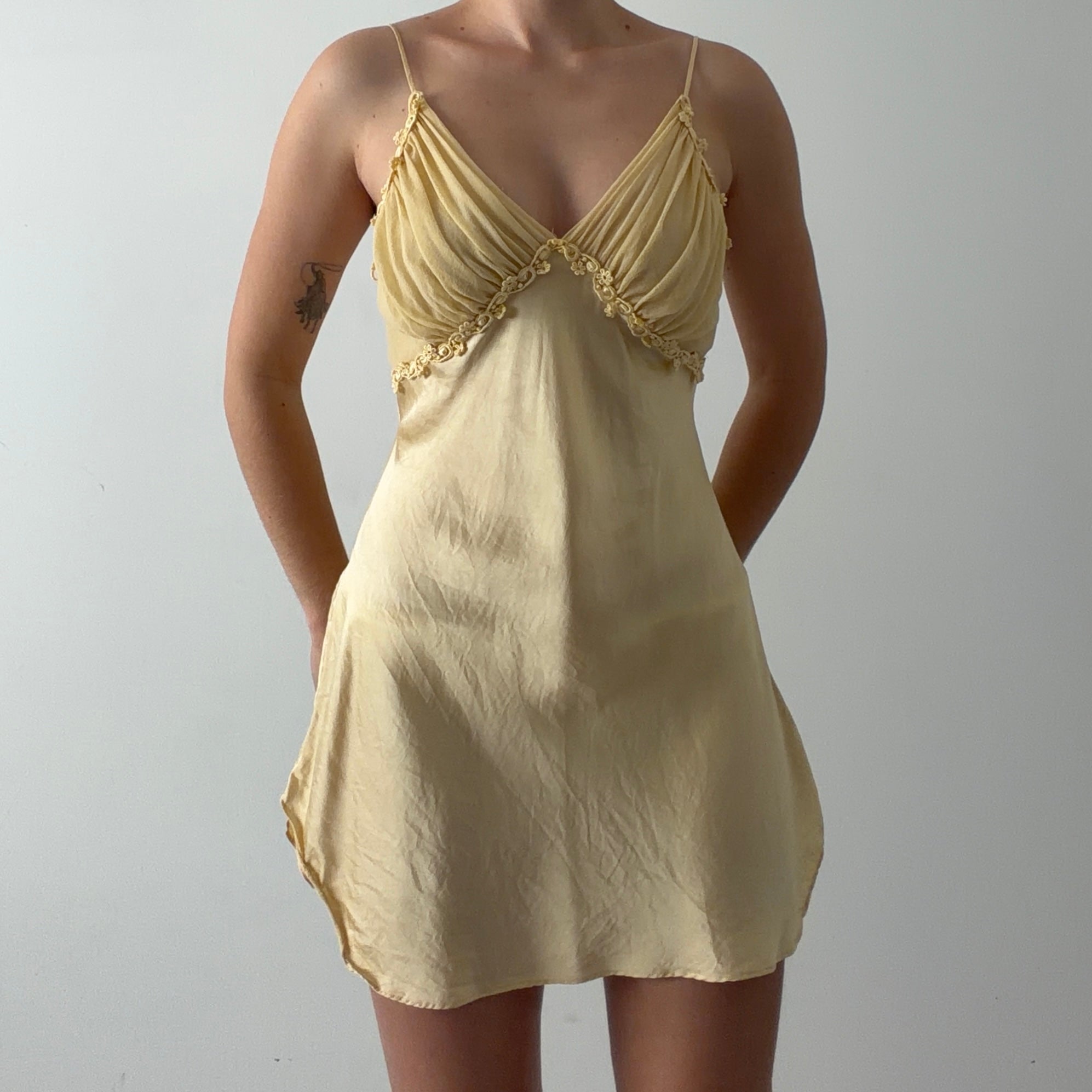 Victoria's Secret Gold Label Silk Slip | Baby Yellow | S