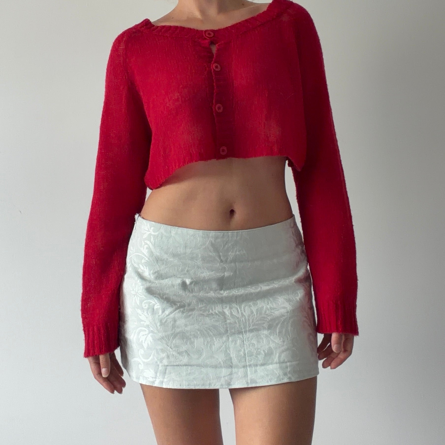 90s Spiral Cropped Cardigan | 8-10