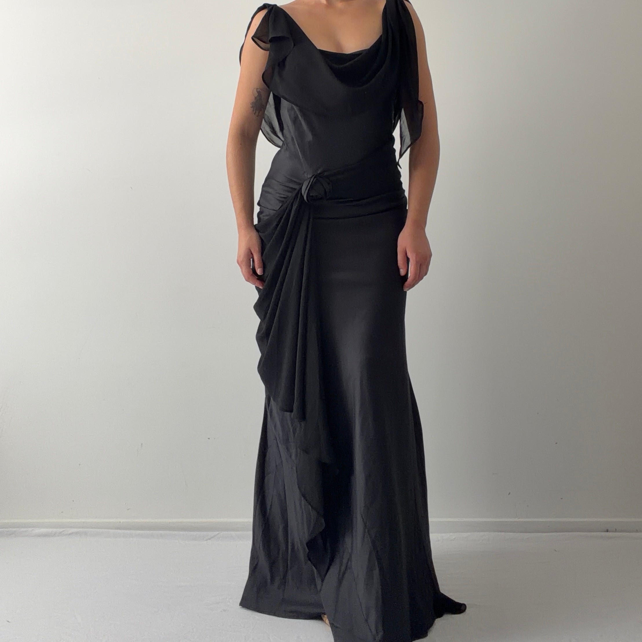Rare Pierre Cardin Cascading Rosette Gown | 12-14