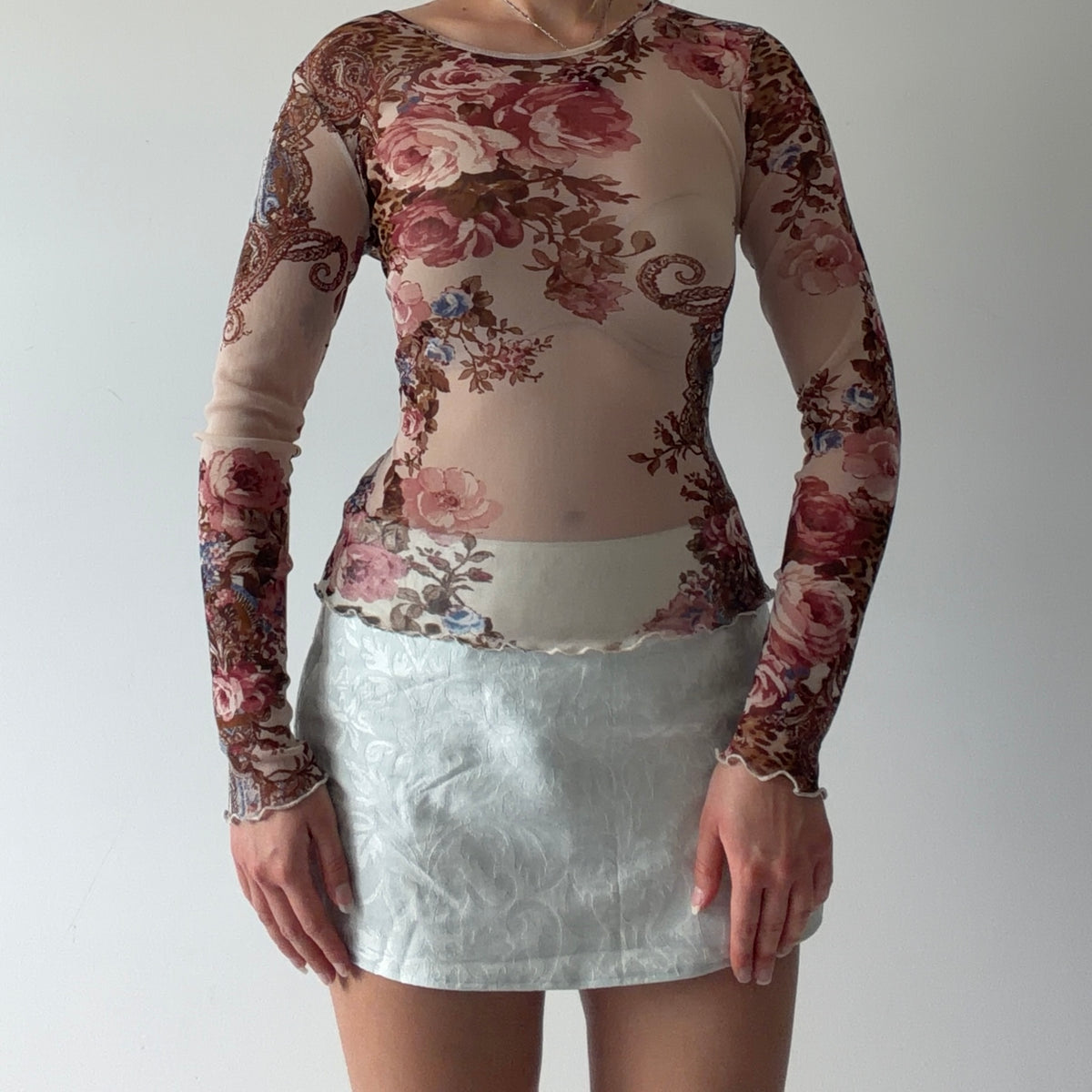 Paisley Floral Mesh Top | M