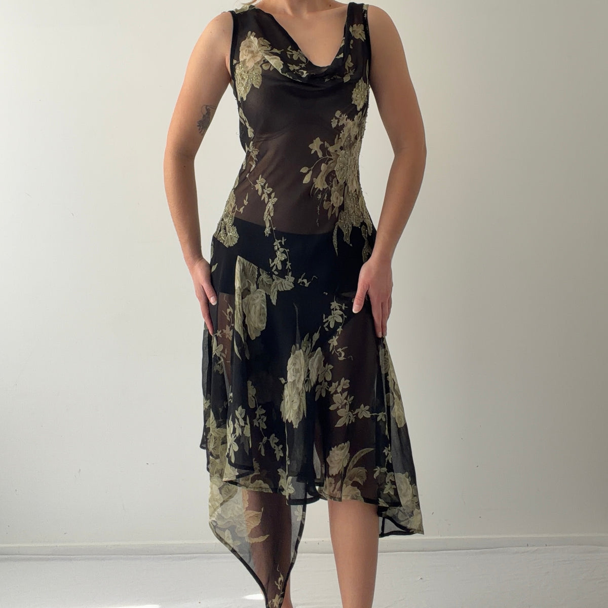 Connected Apparel Beaded Midi Dress | L