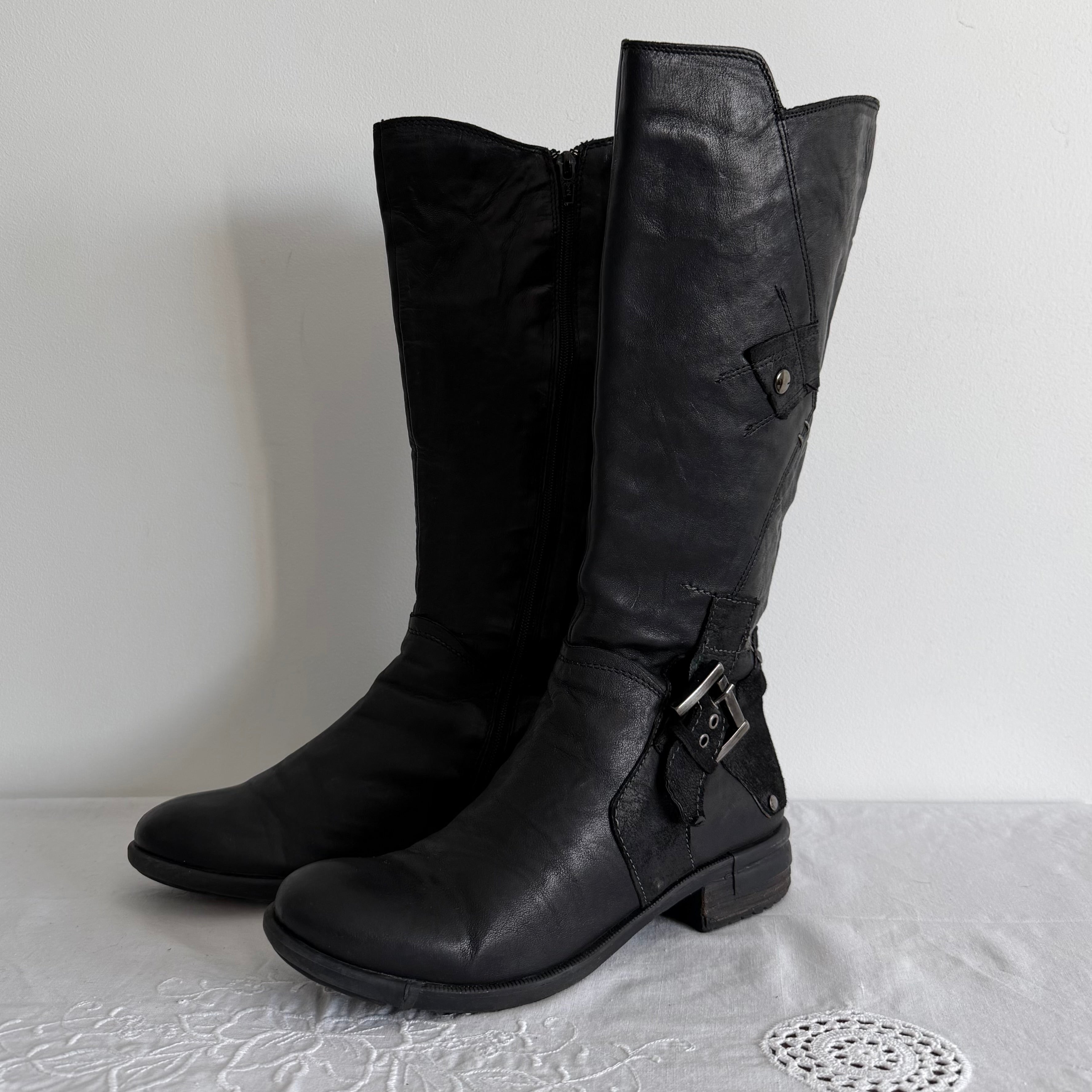 Khiro Leather Moto Boots | Size EU 38 / US 7 / UK 5
