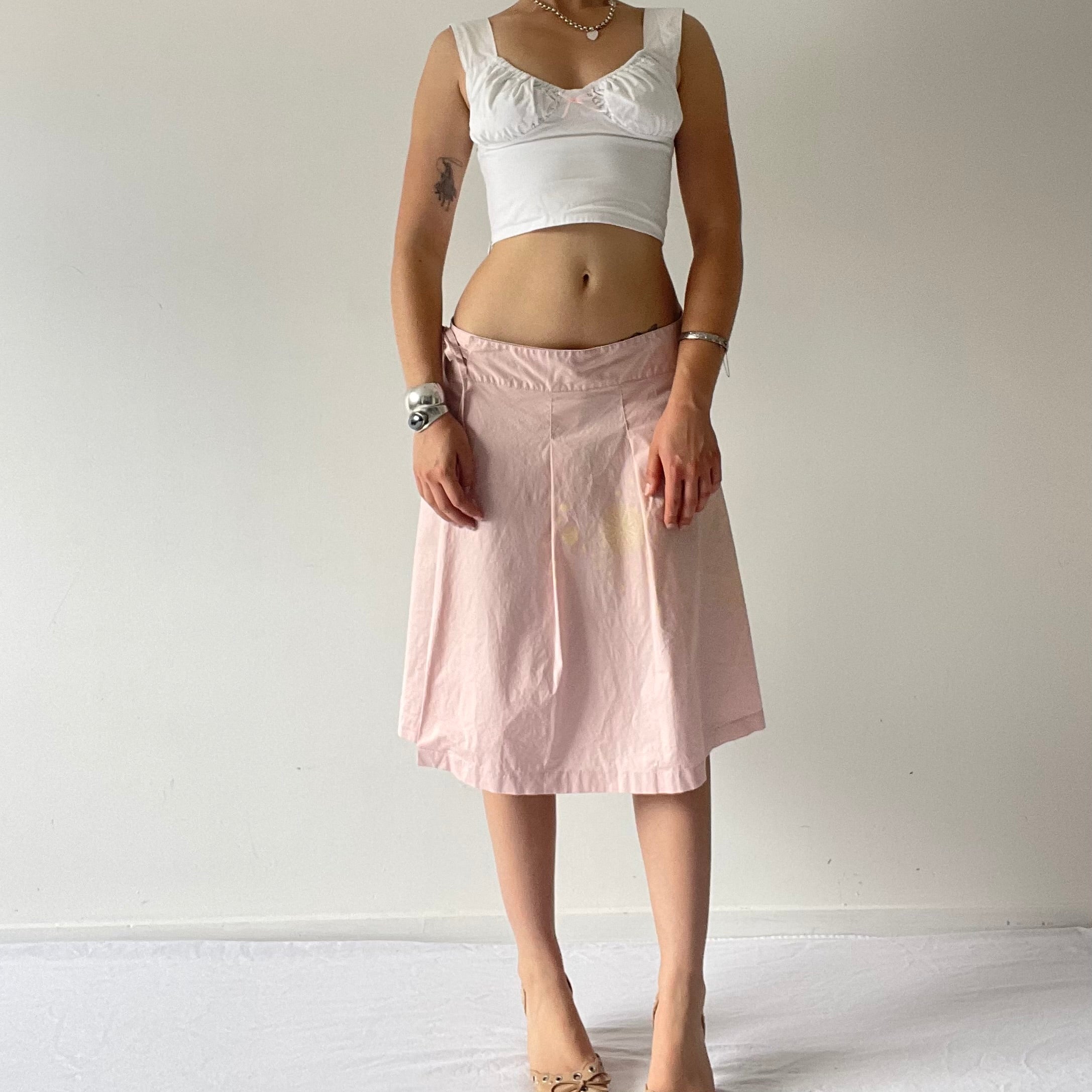 Spiral Pleated Wrap Midi Skirt | 8-10