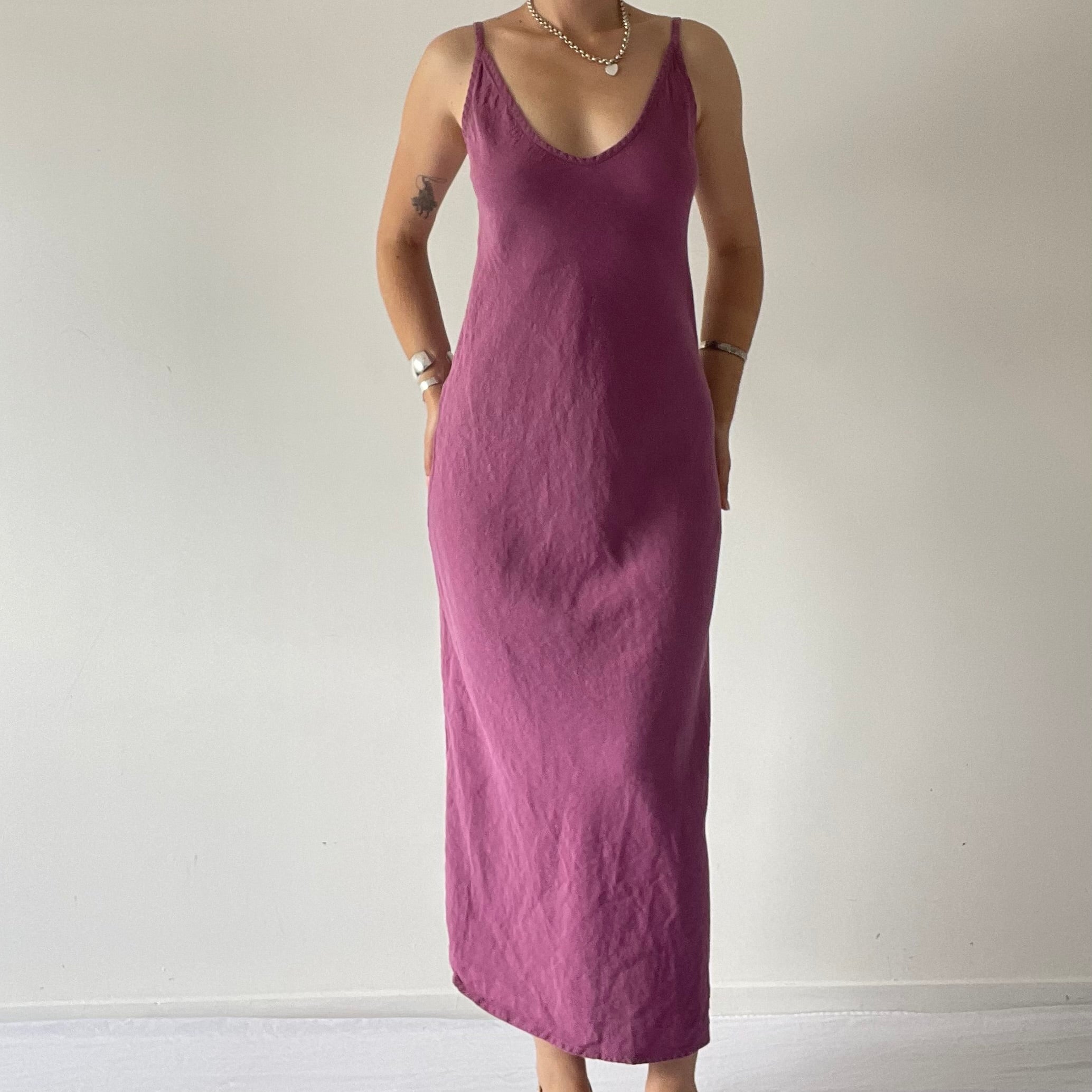 Dominique Healy 100% Linen Slip Dress | 6-8
