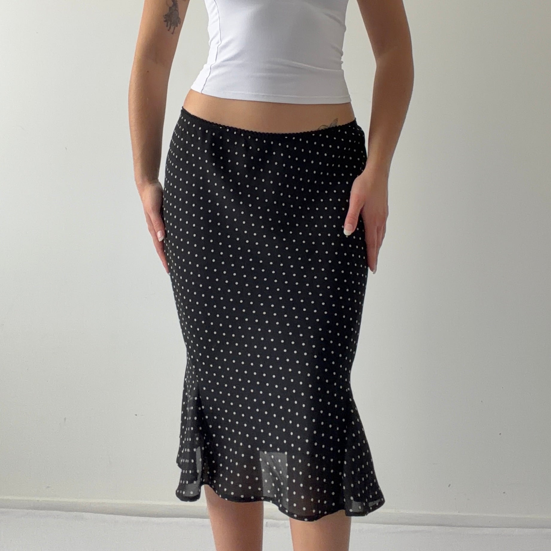 Reitmans Polka Dot Bias Skirt | 12-16