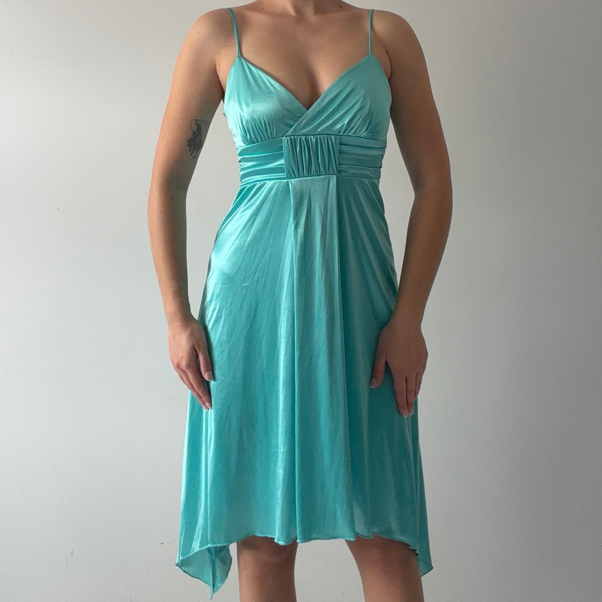 City Triangles Aqua Asymmetric Midi Dress | XS