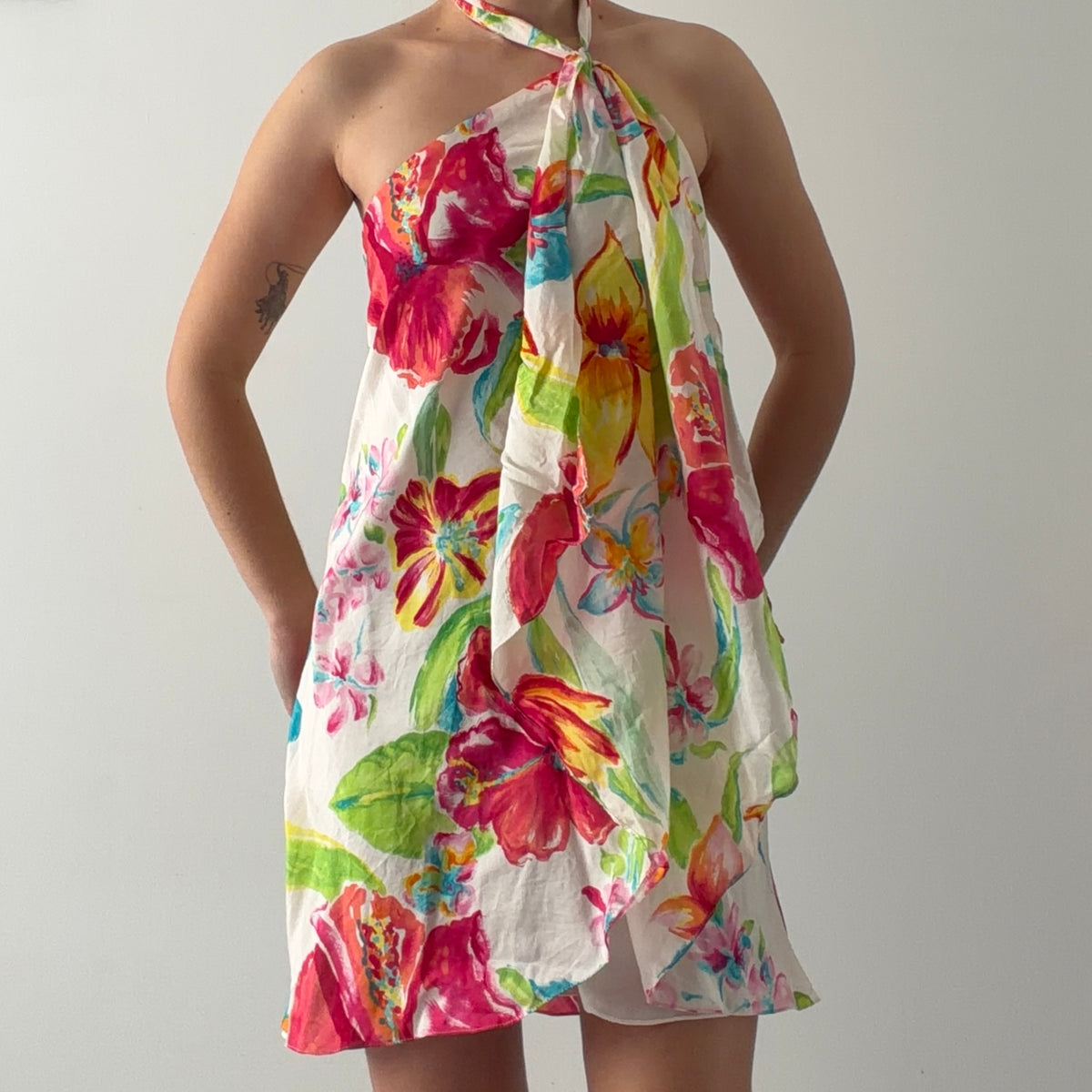 Ralph Lauren Silk Halter Dress | L