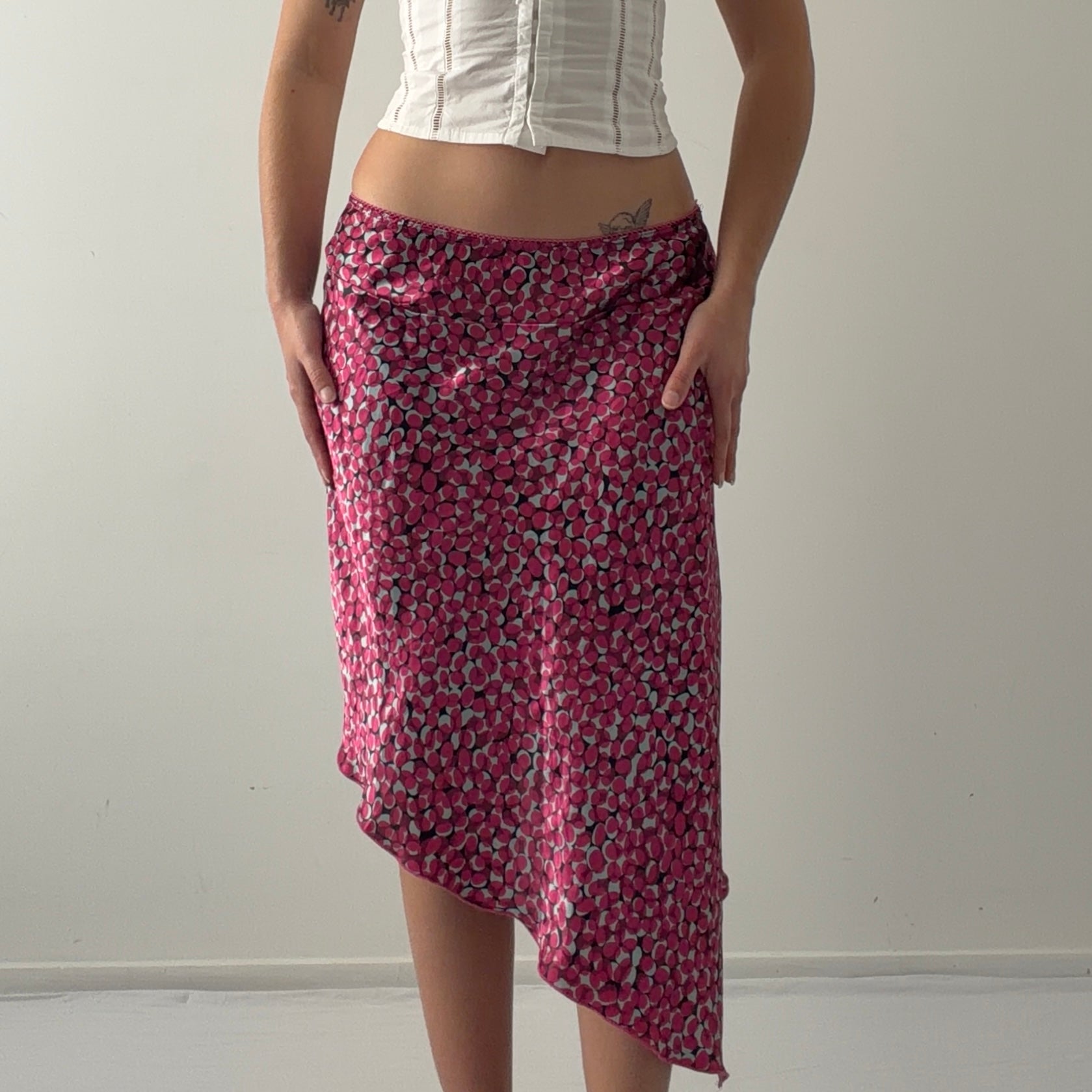 Satin Asymmetric Skirt | S