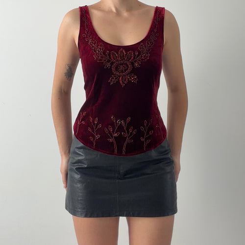 Marks & Spencer Beaded Velvet Top | 10-12