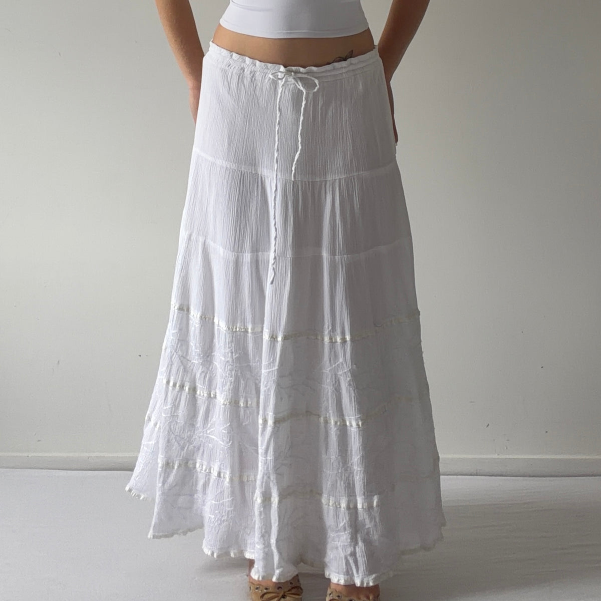 Sand n Sun Tiered Maxi Skirt | L