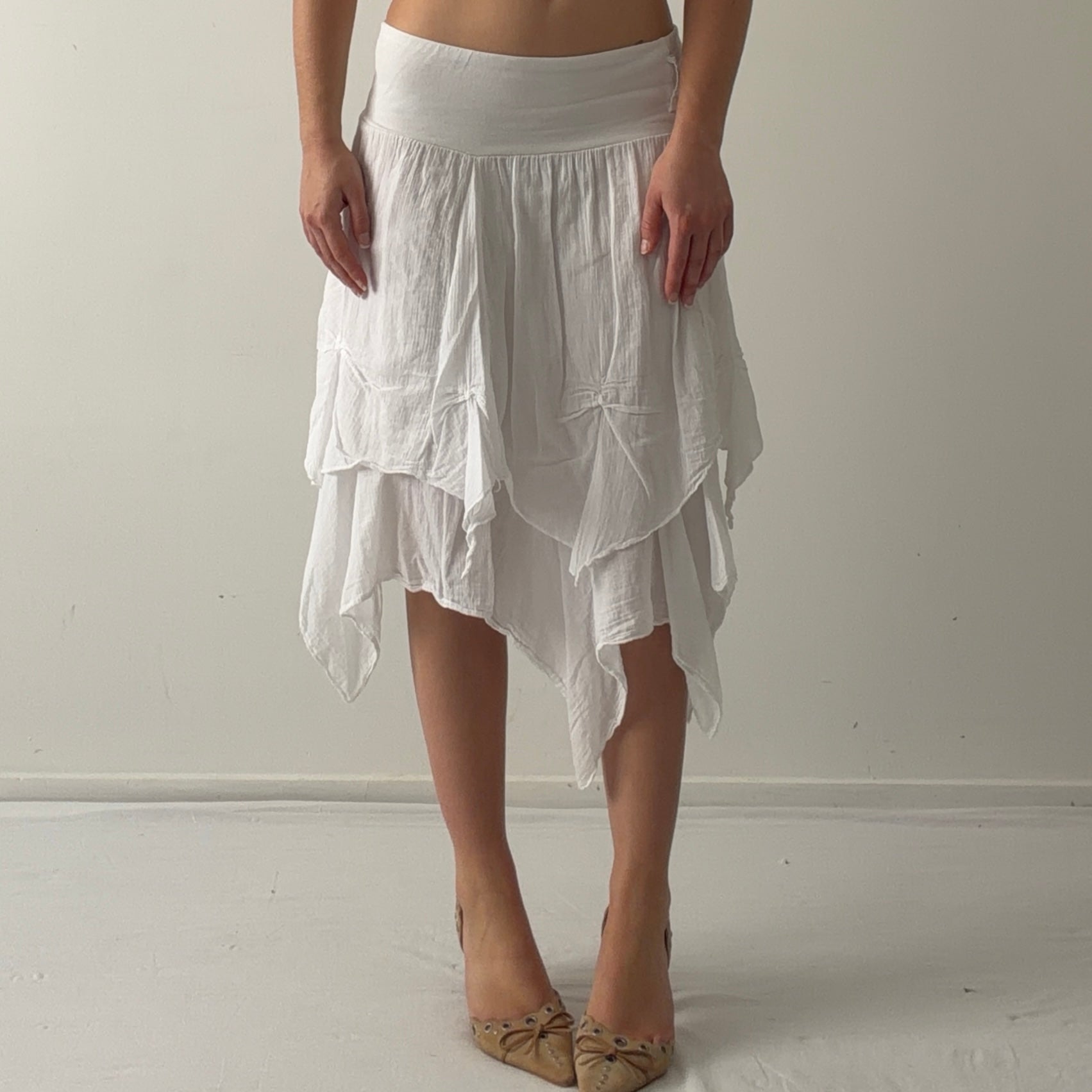 Italian Asymmetric Midi Skirt | S
