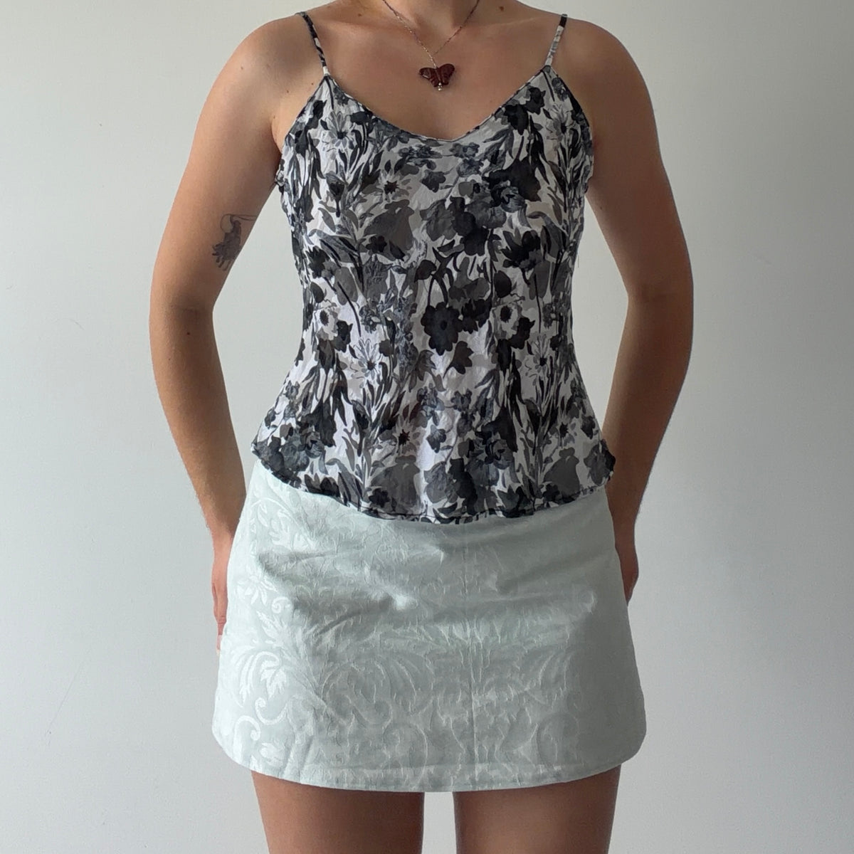 Silkscreen Floral Silk Cami | S-M
