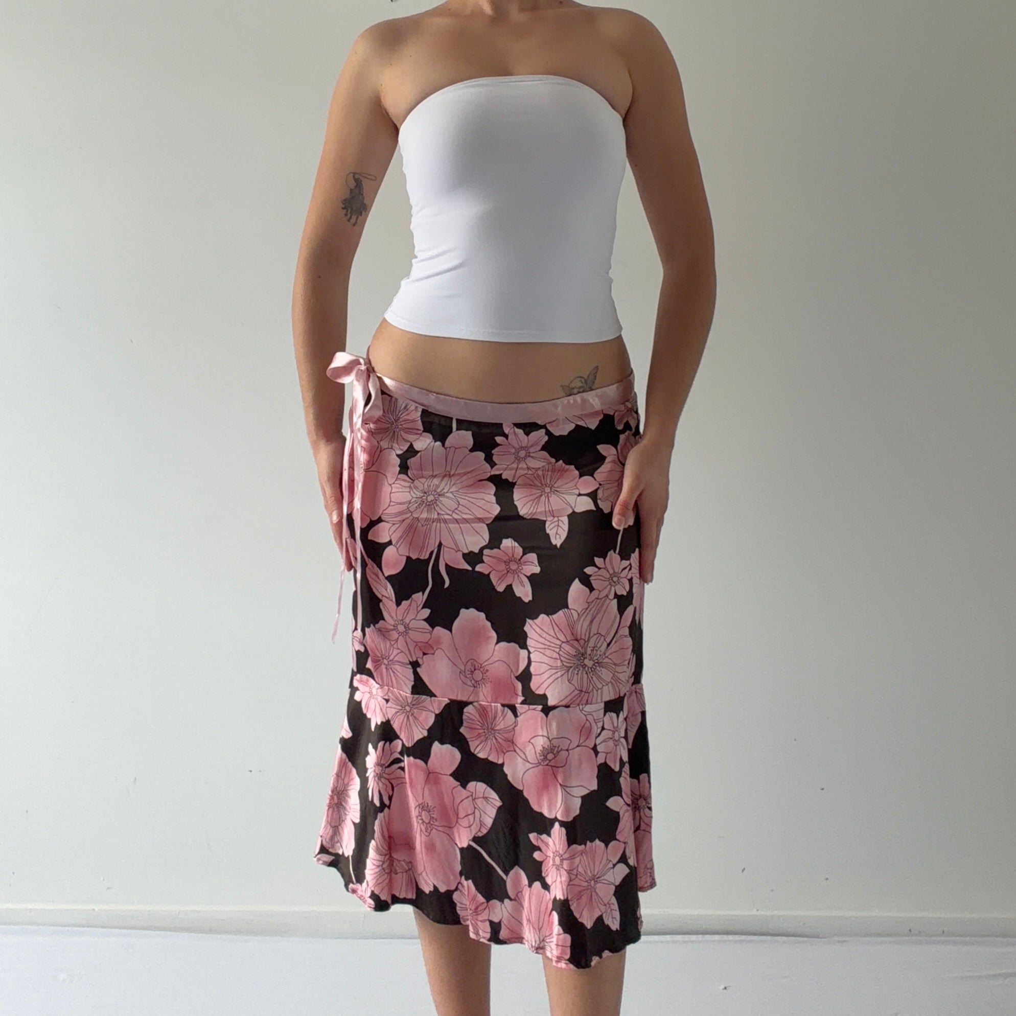 New York & Company Silk Floral Midi Skirt | 10-12