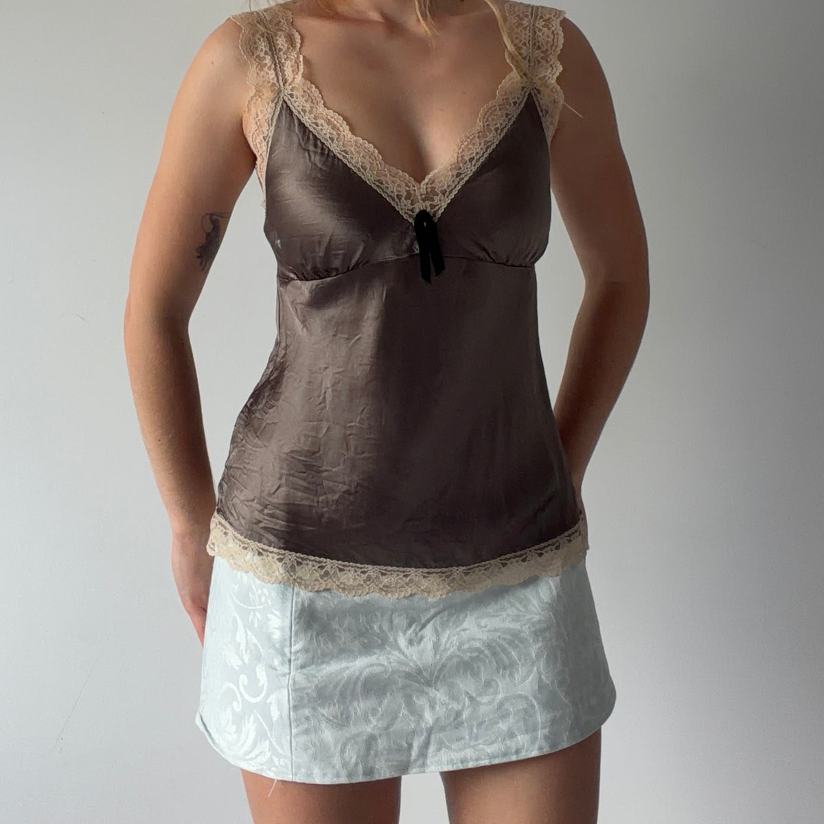 Gold Hawk Silk Lace Cami | S
