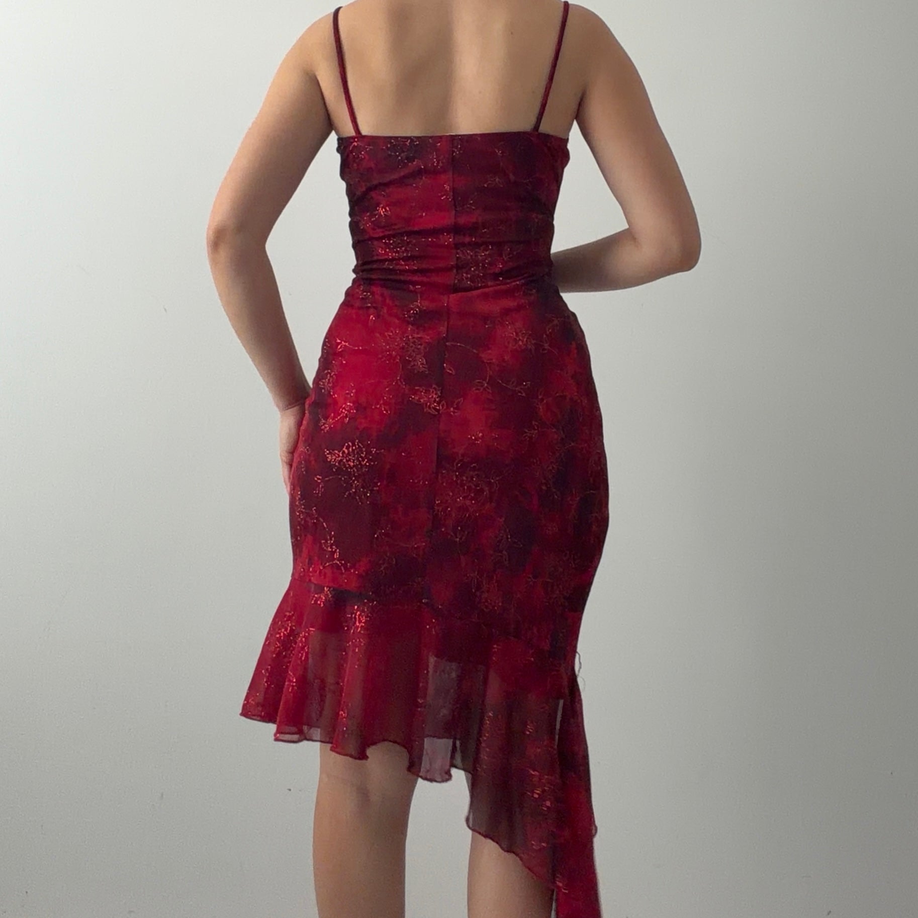 Taboo Ruffle Midi Dress | Made in USA | M