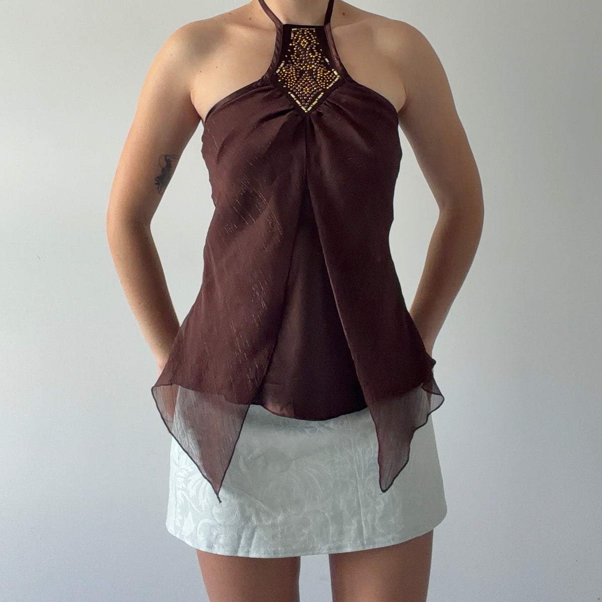 Shasa Collection Embellished Halter top | XS