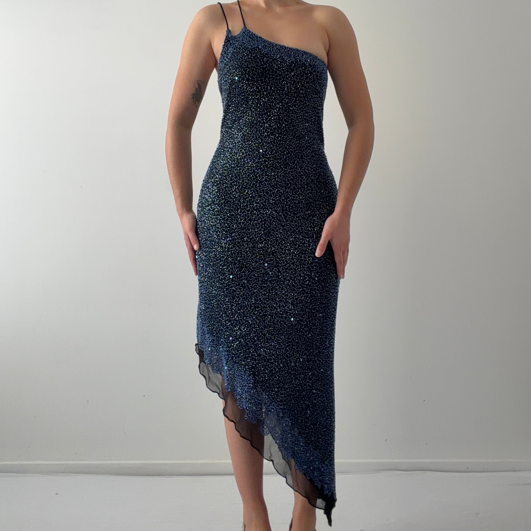 Scala Silk Asymmetric Dress | L