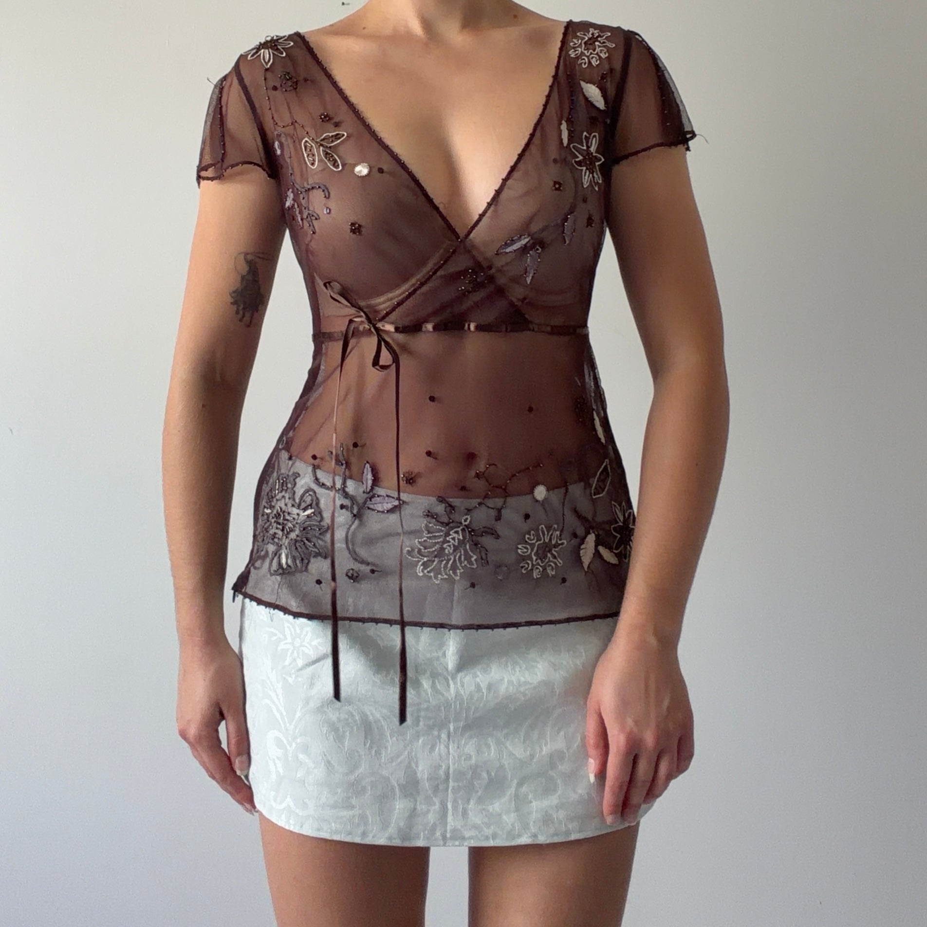 Beaded Mesh Top | 10-12
