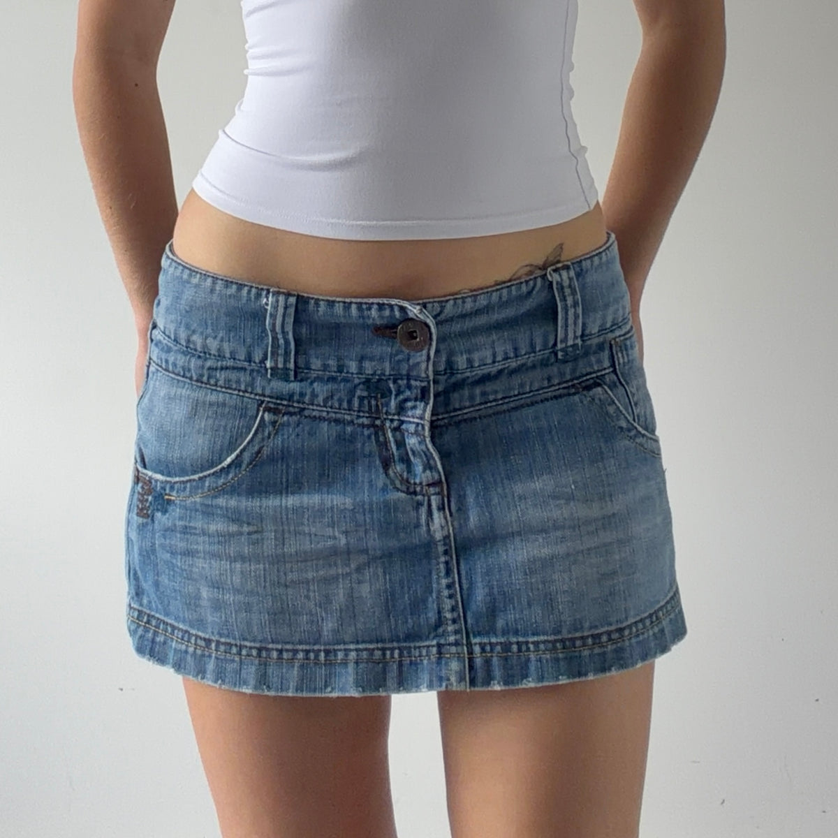 Bershka Micro Mini Denim Skirt | S
