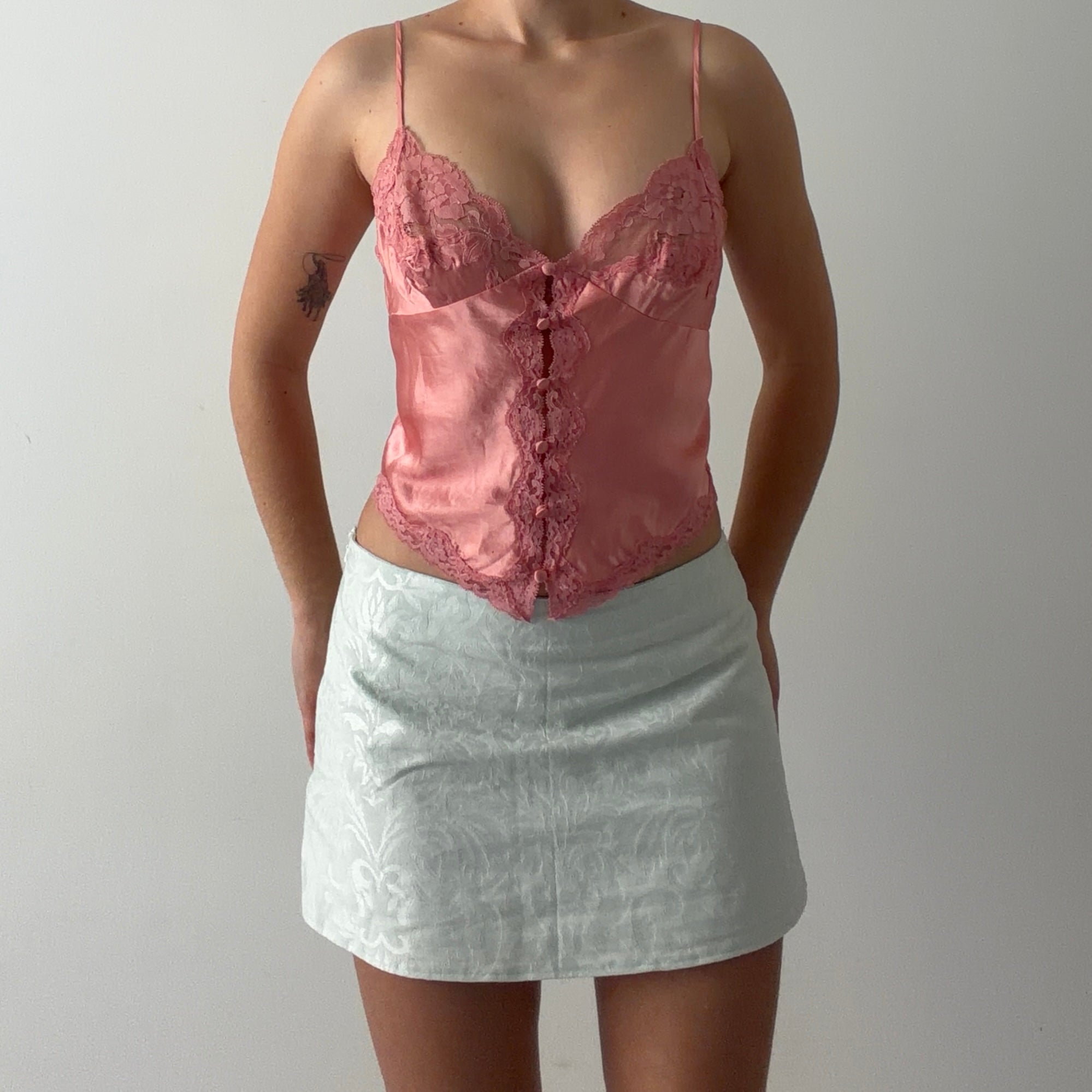 2000 Victoria's Secret Silk Top | Coral Pink | S