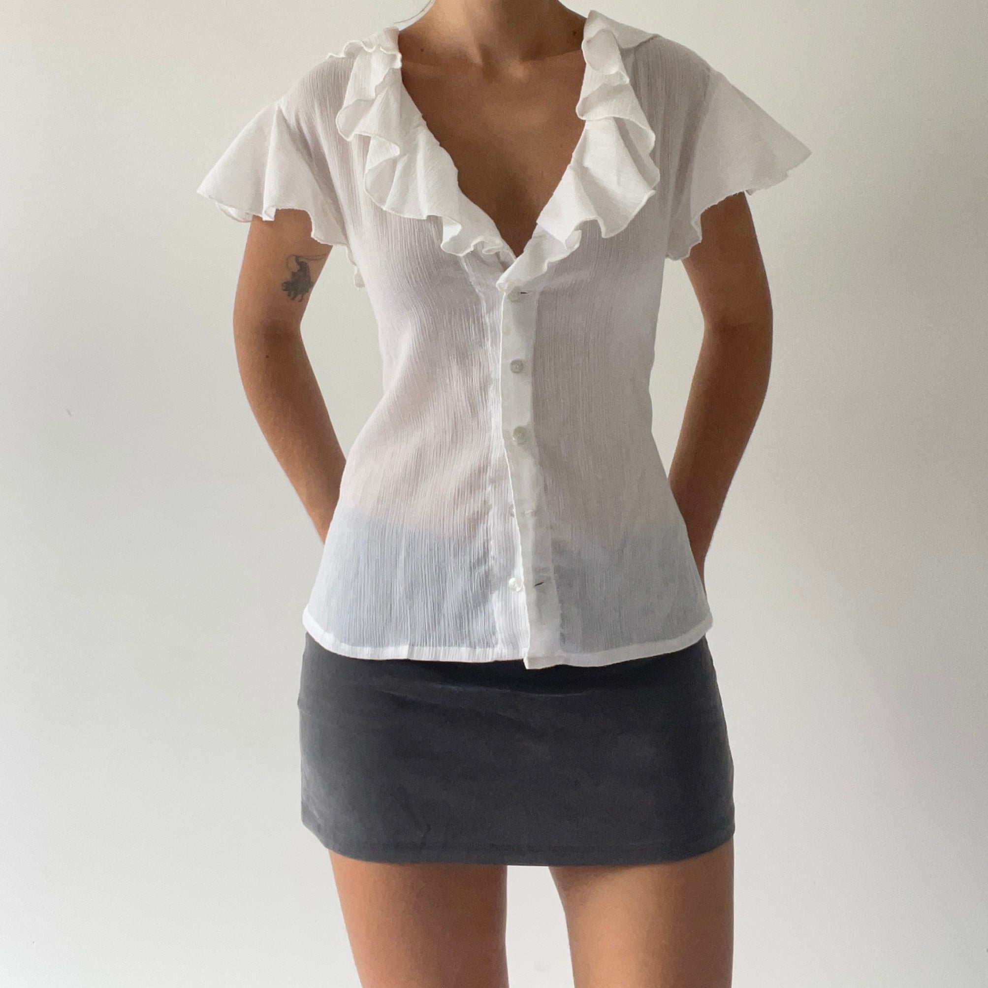 Ruffle Button Up Top | 10-12
