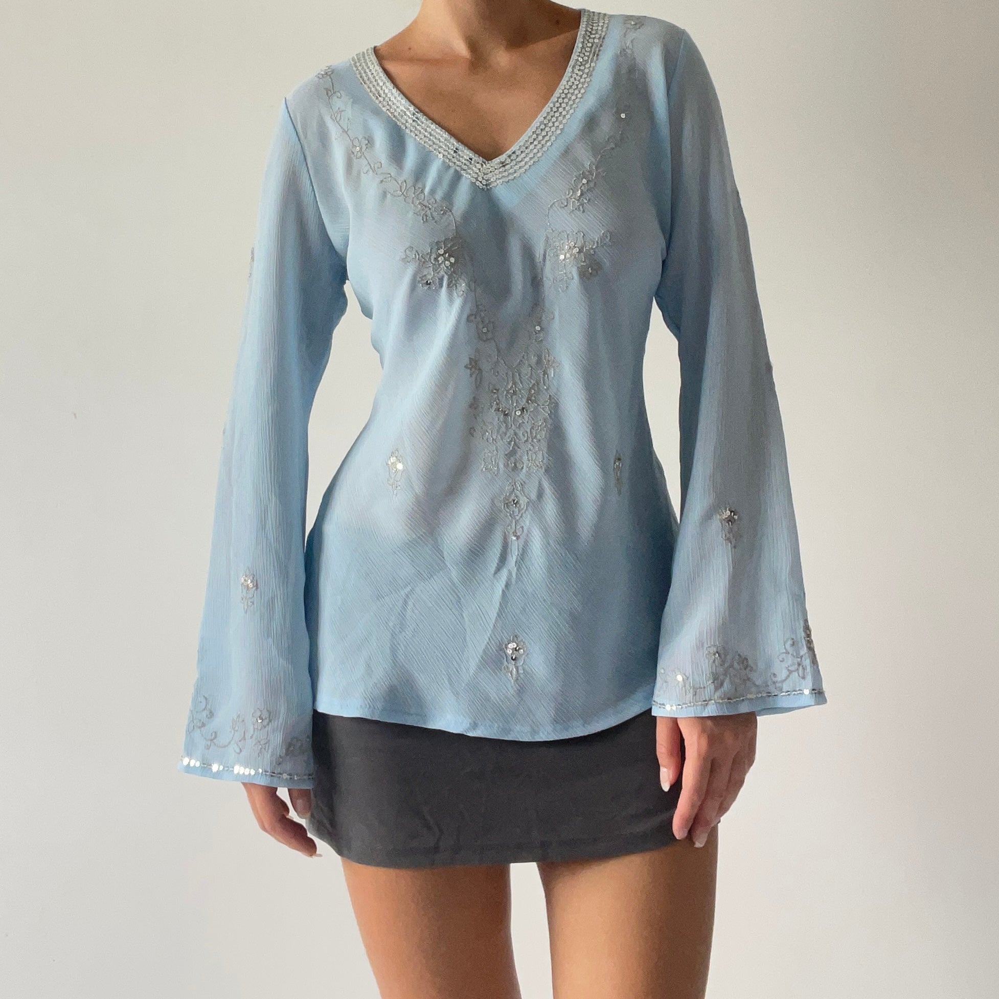 Sequin Long Sleeve Top | 8-10