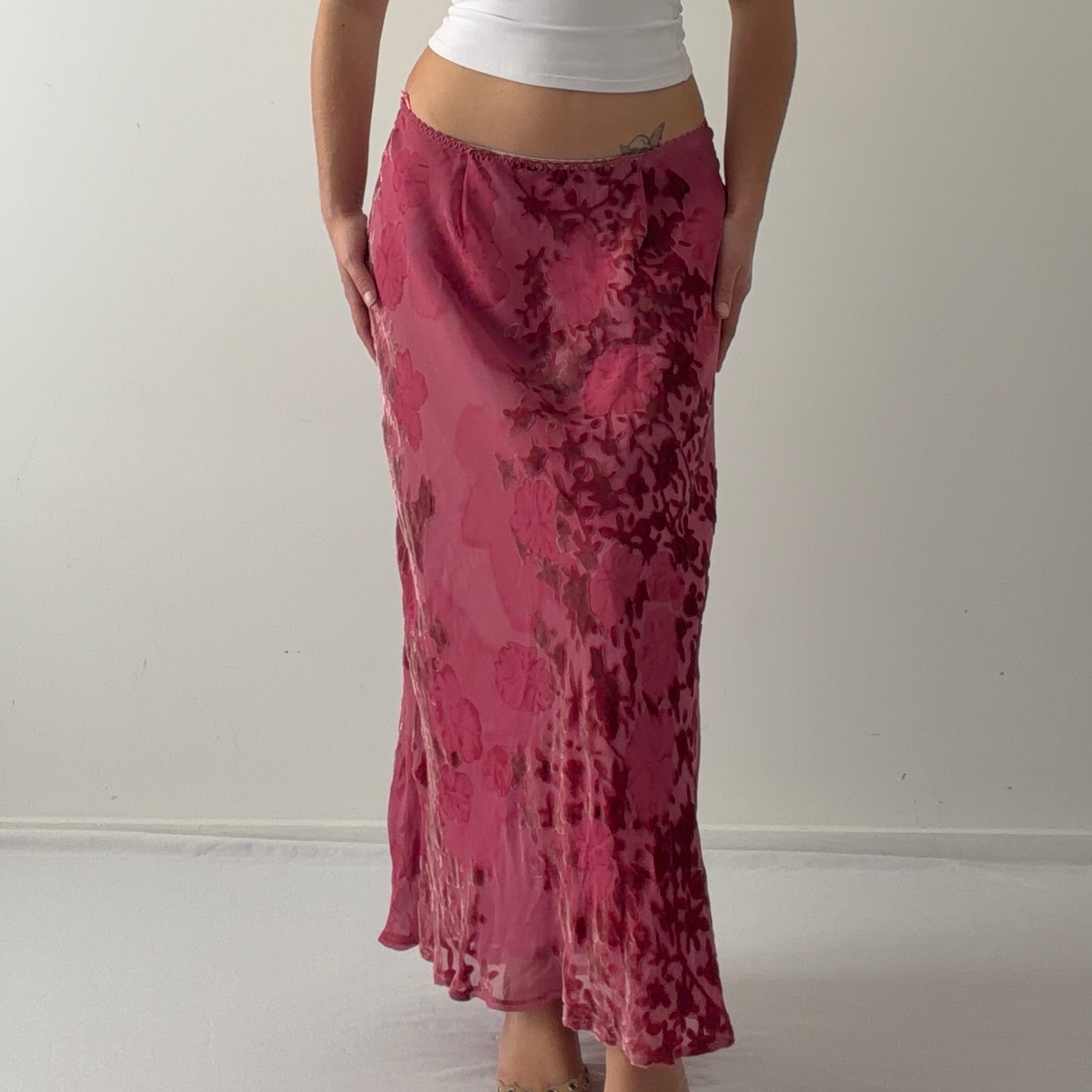 Monsoon Bias Cut Velvet Burnout Skirt | XL