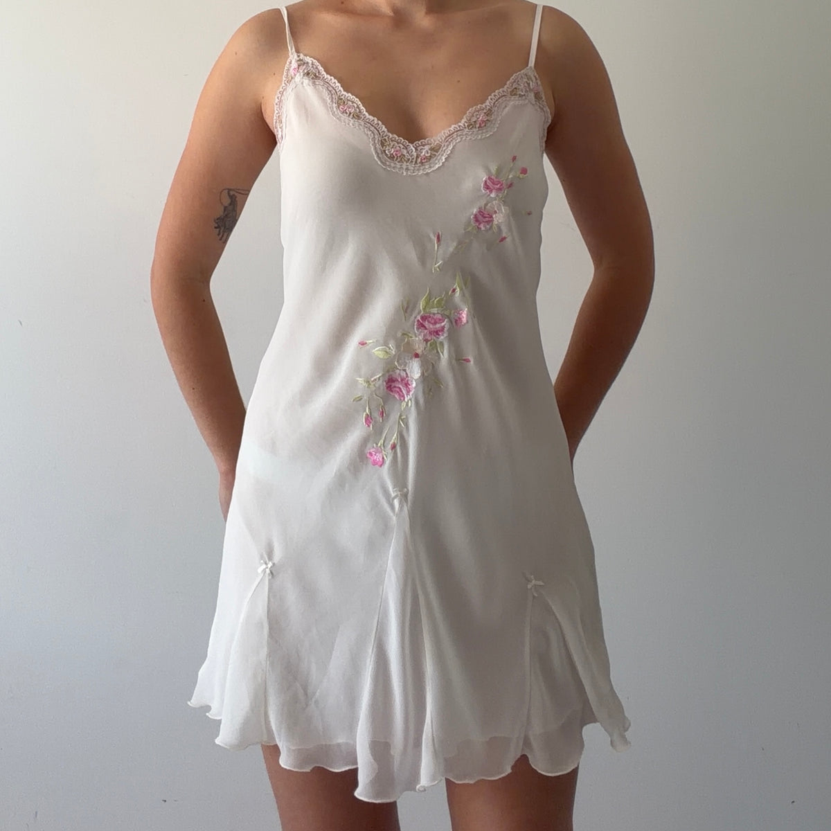 Linea Donatella Embroidered Slip Dress | S