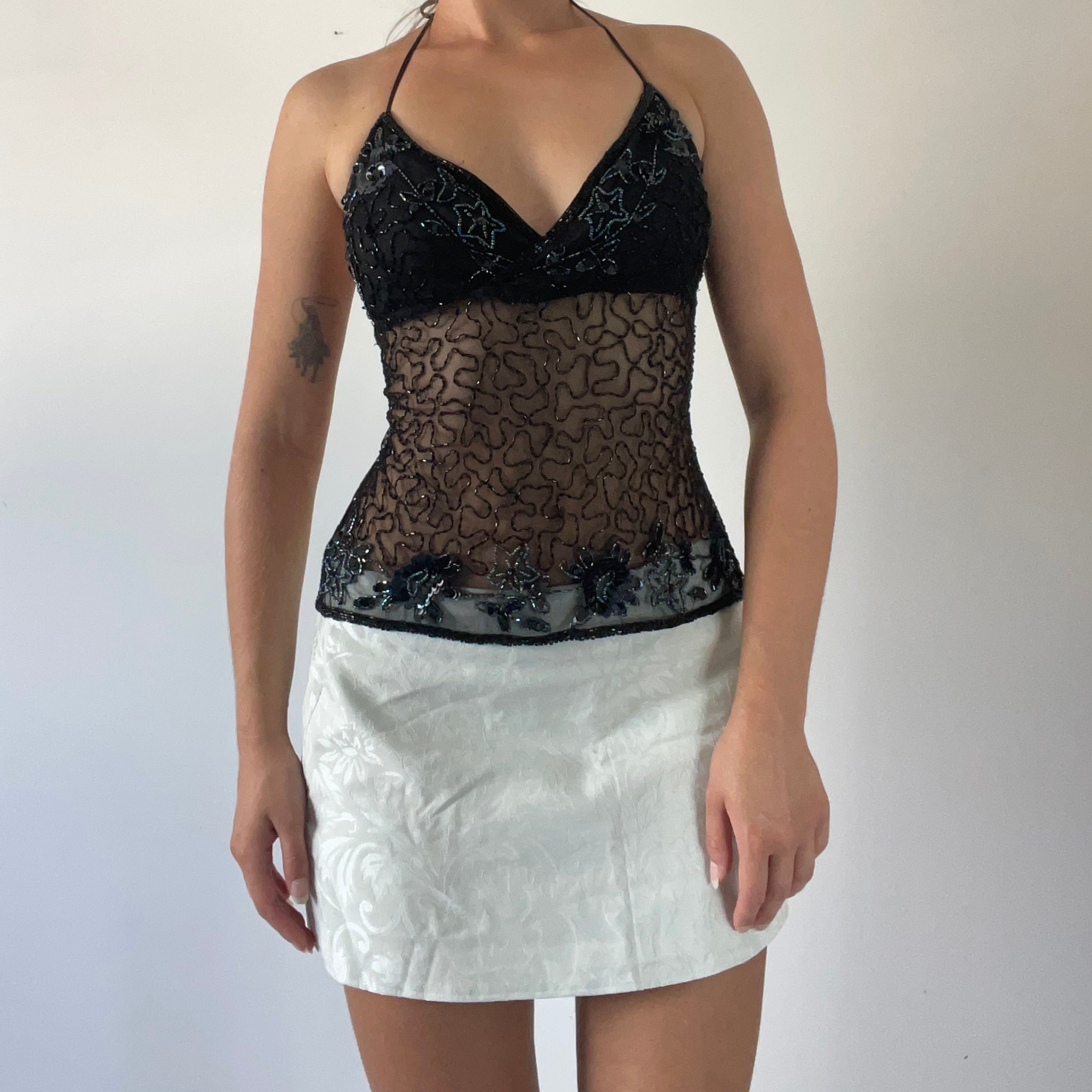 00s Beaded Backless Top