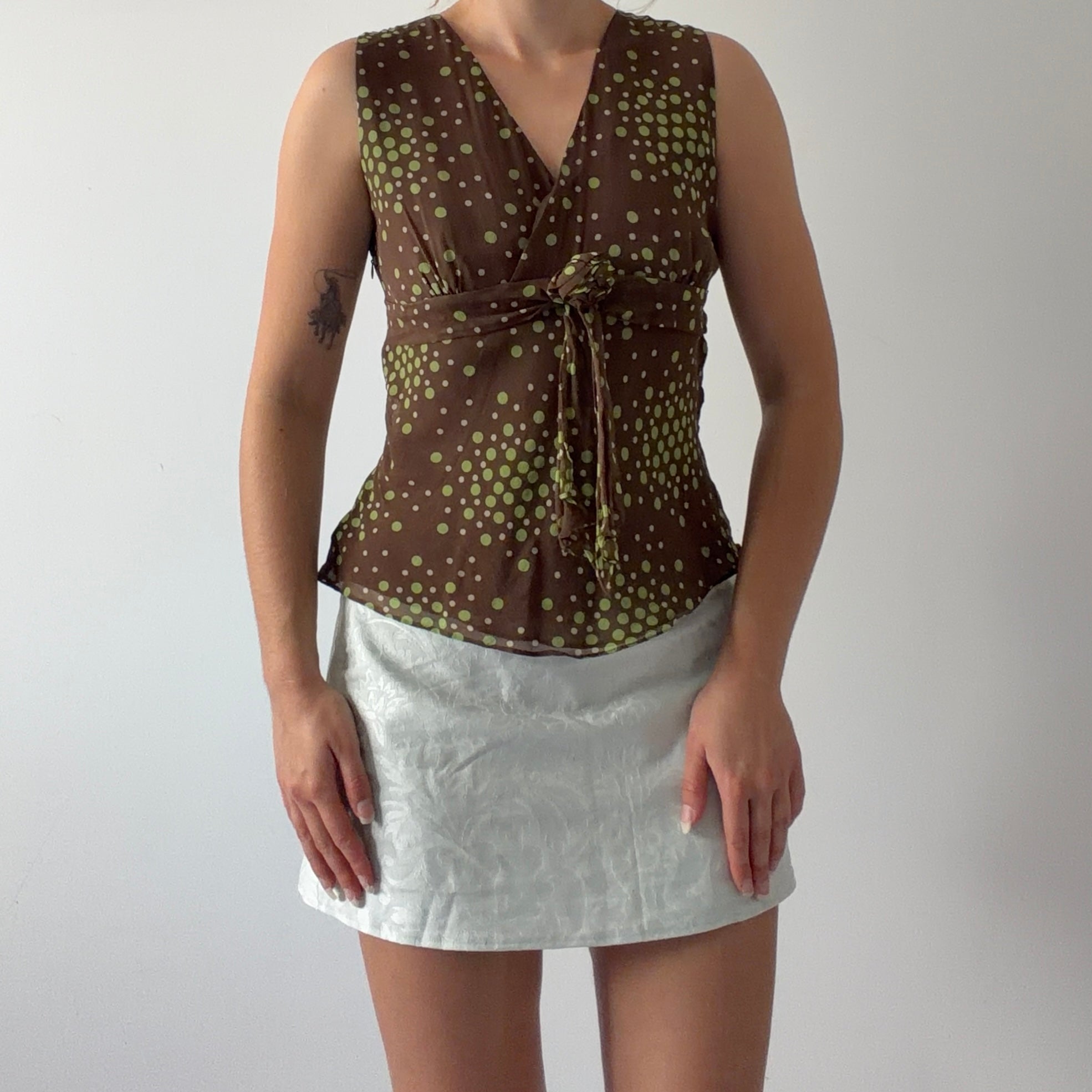 Anne Carson Silk Babydoll Top | 8-10