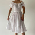 70s Broderie Prairie Dress | 8-10