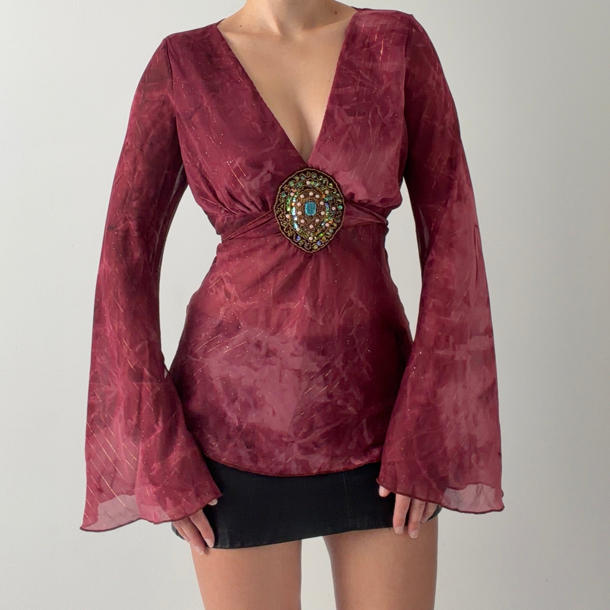 Georgiou Studio Bell Sleeve Top | Made in USA | 8-10