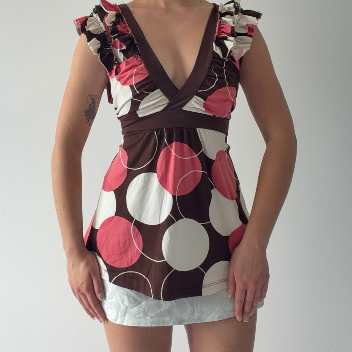 Hot Tempered Polka Dot Babydoll Top | L