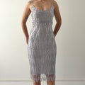 Nicowa Beaded Crochet Midi Dress | M