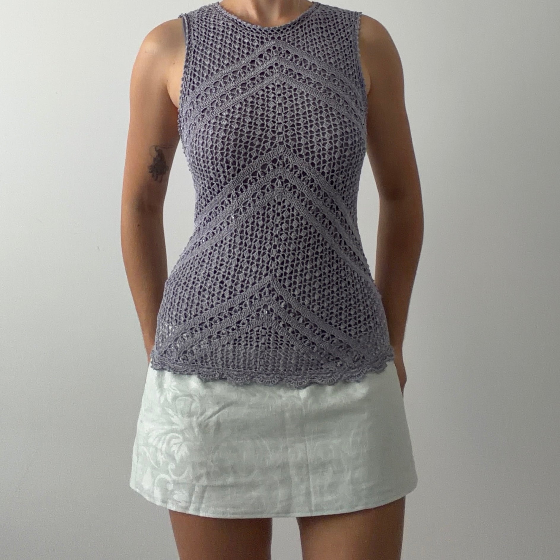 Debenhams Beaded Crochet Top | M