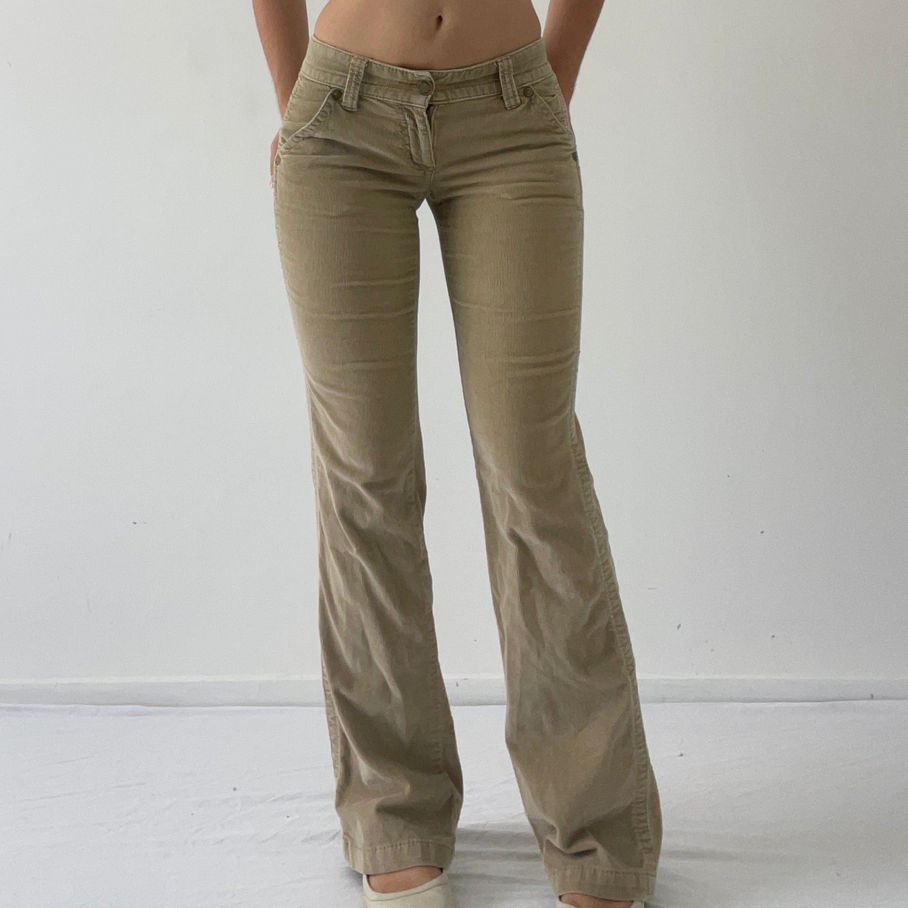 Corduroy Low Rise Pants | XS
