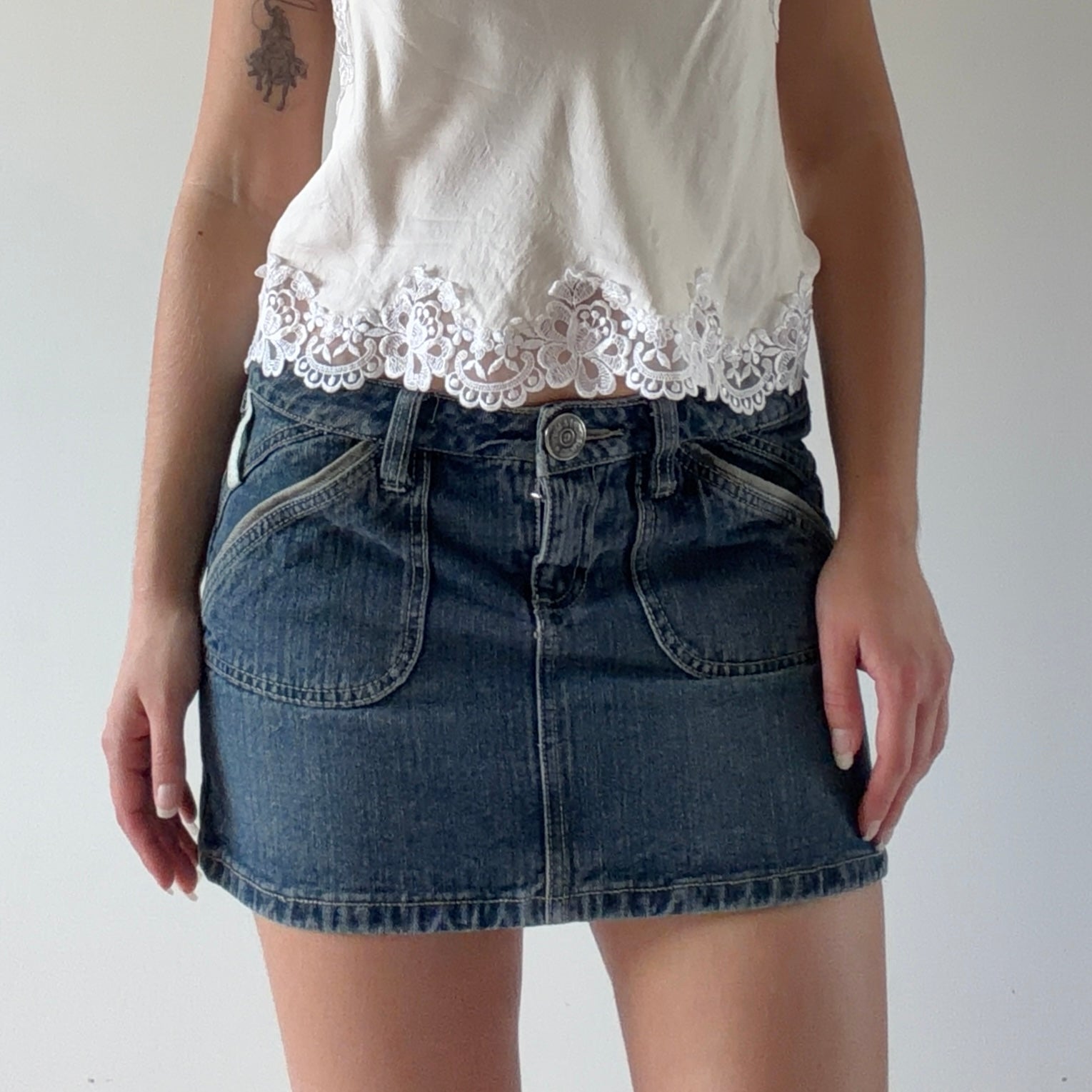C.R.M Denim Micro Mini Skirt | S