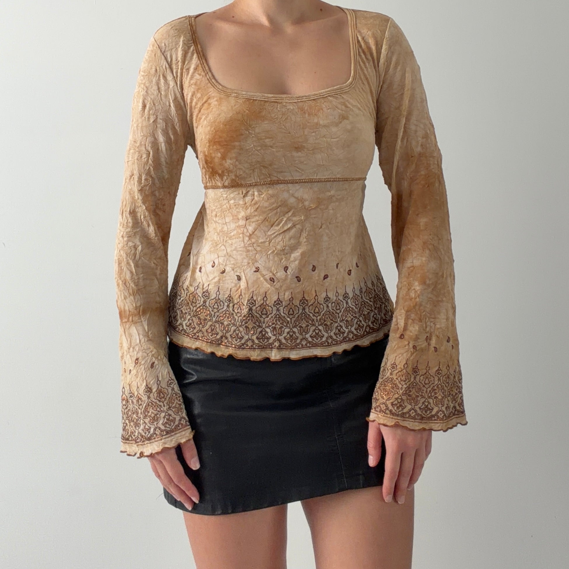Fang Bell Sleeve Boho Top | 10-12