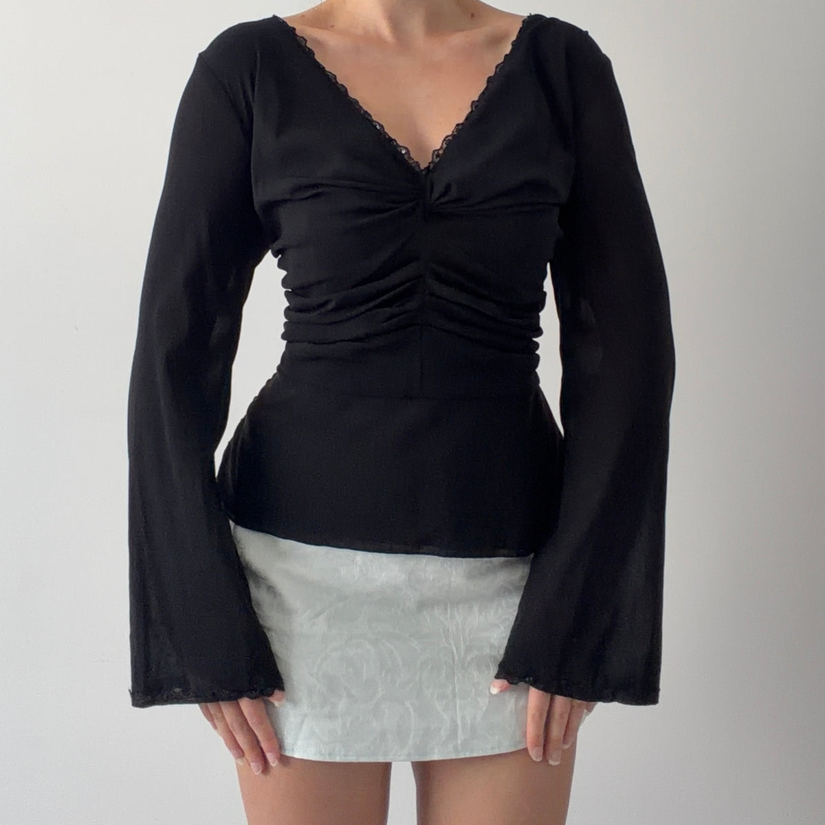 Ice Bell Sleeve Mesh Top | L