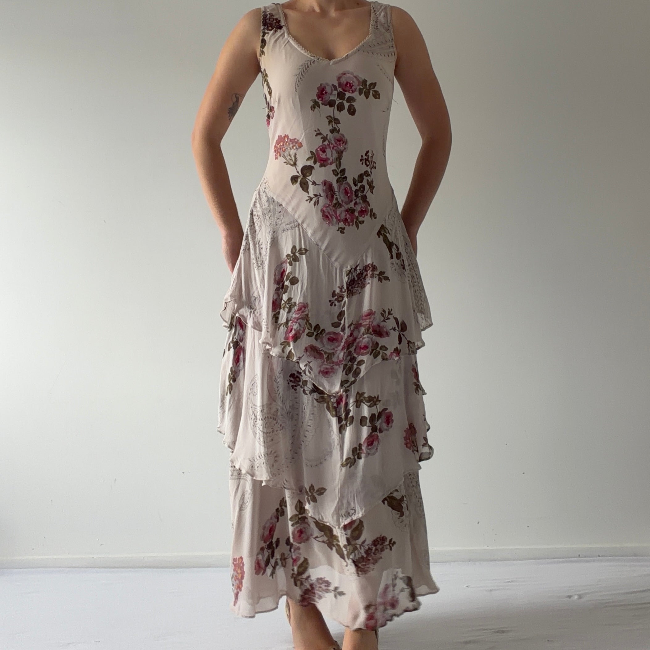 Majick Floral Ruffle Dress | L