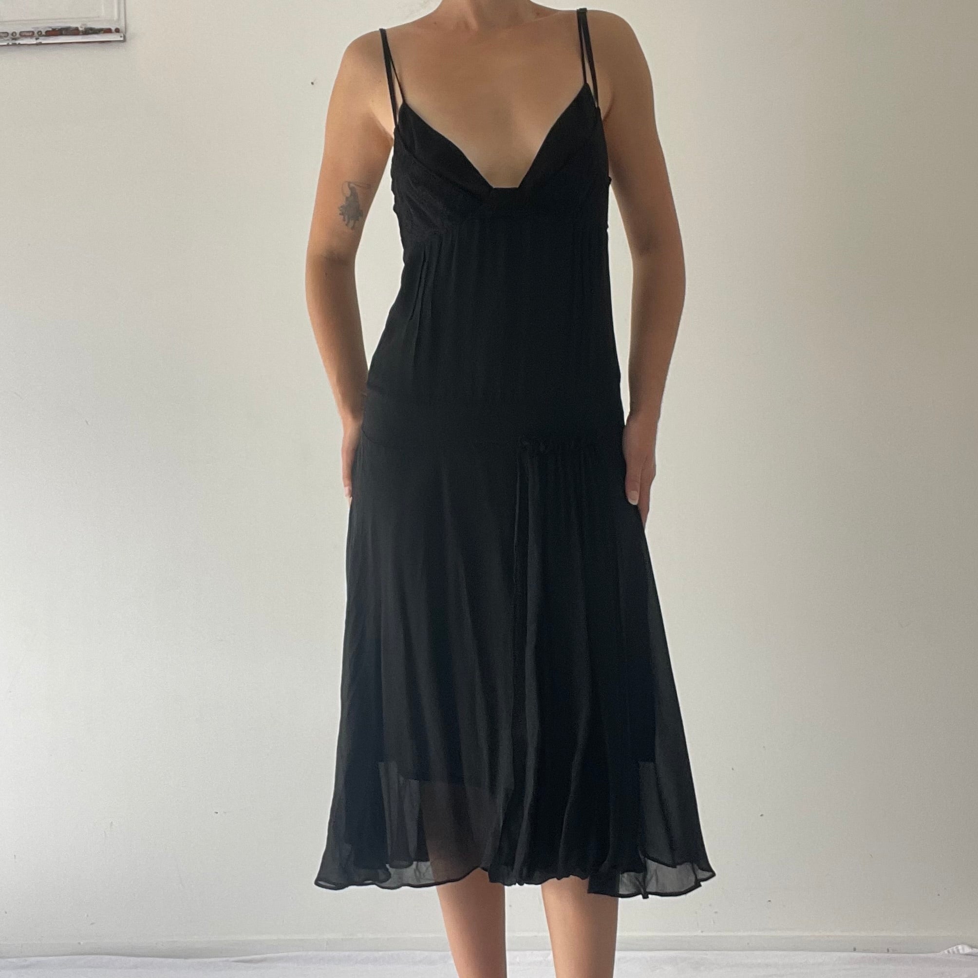 Silk Drop-Waist Midi Dress | Made in Australia | S