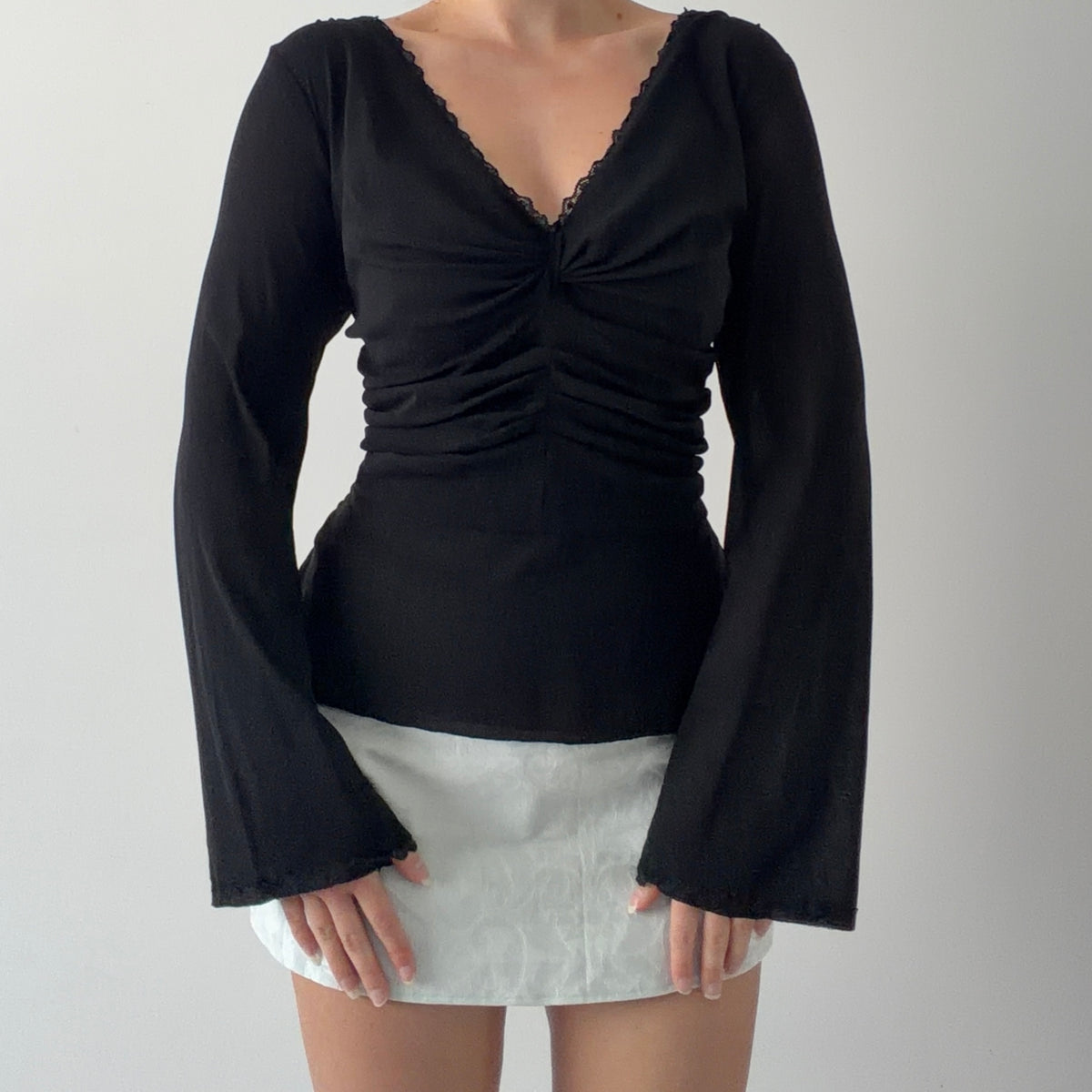 Ice Bell Sleeve Mesh Top | L