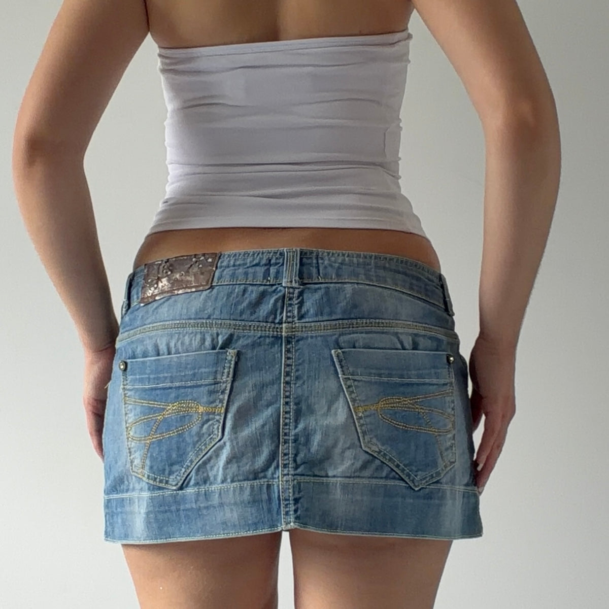 Bershka Micro Mini Denim Skirt | S