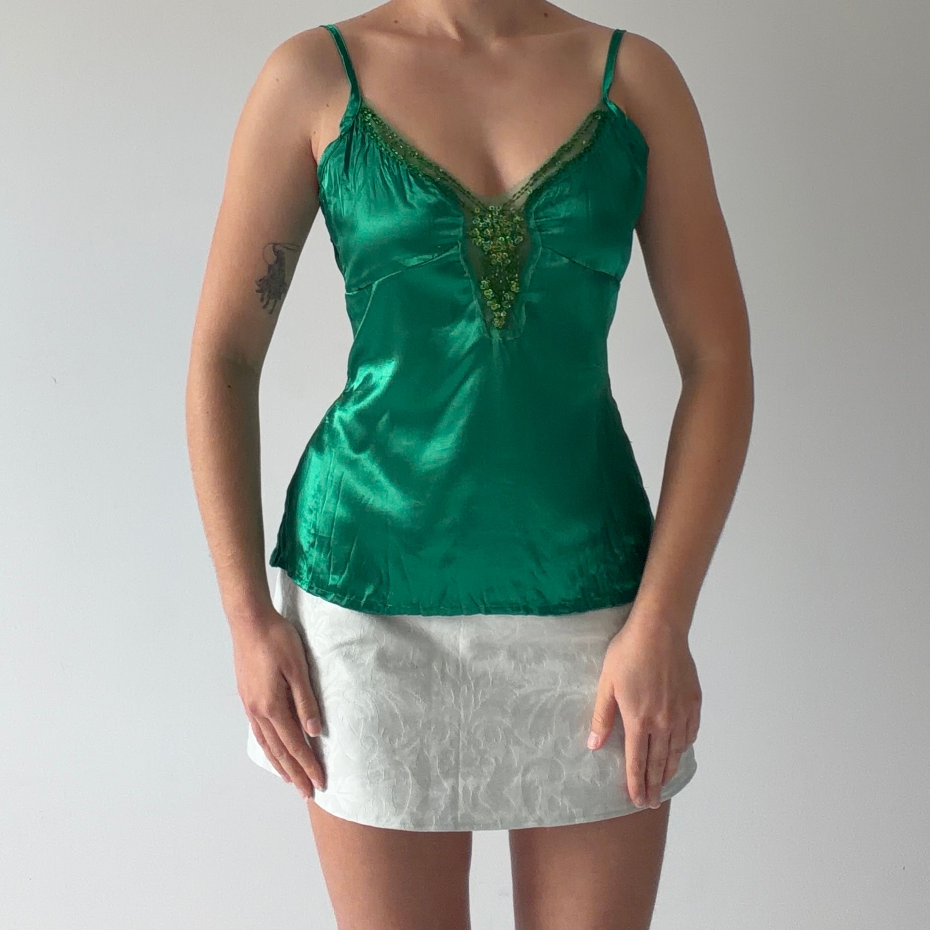 One Step Up Beaded Cami | L